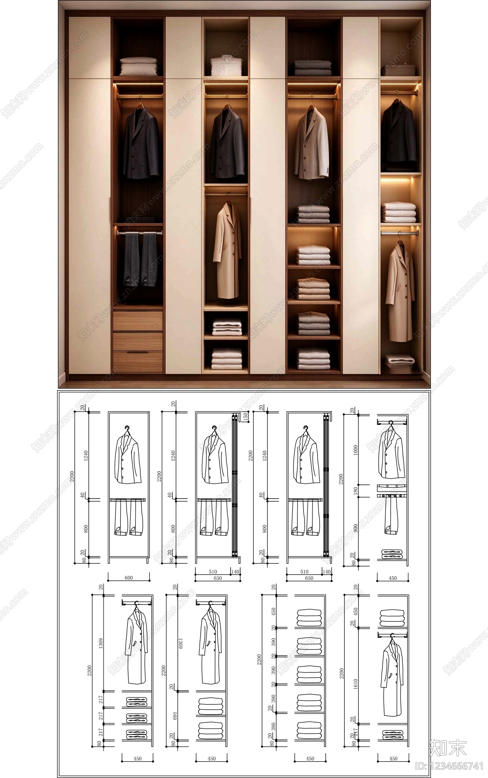 柜子cad施工图下载【ID:1234666741】