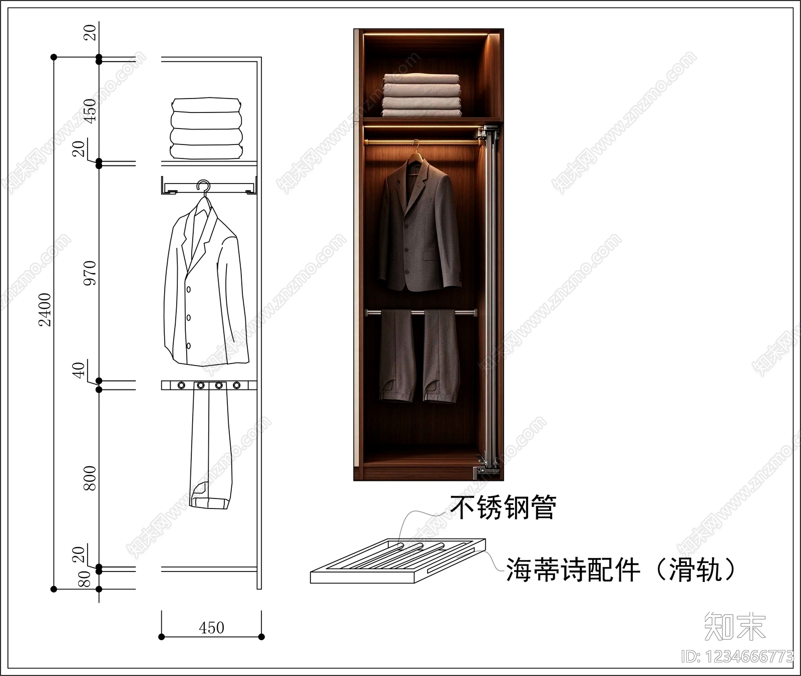 柜子cad施工图下载【ID:1234666773】