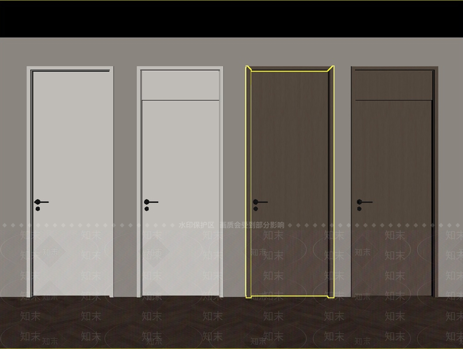 极简门组合3D模型下载【ID:1234666727】