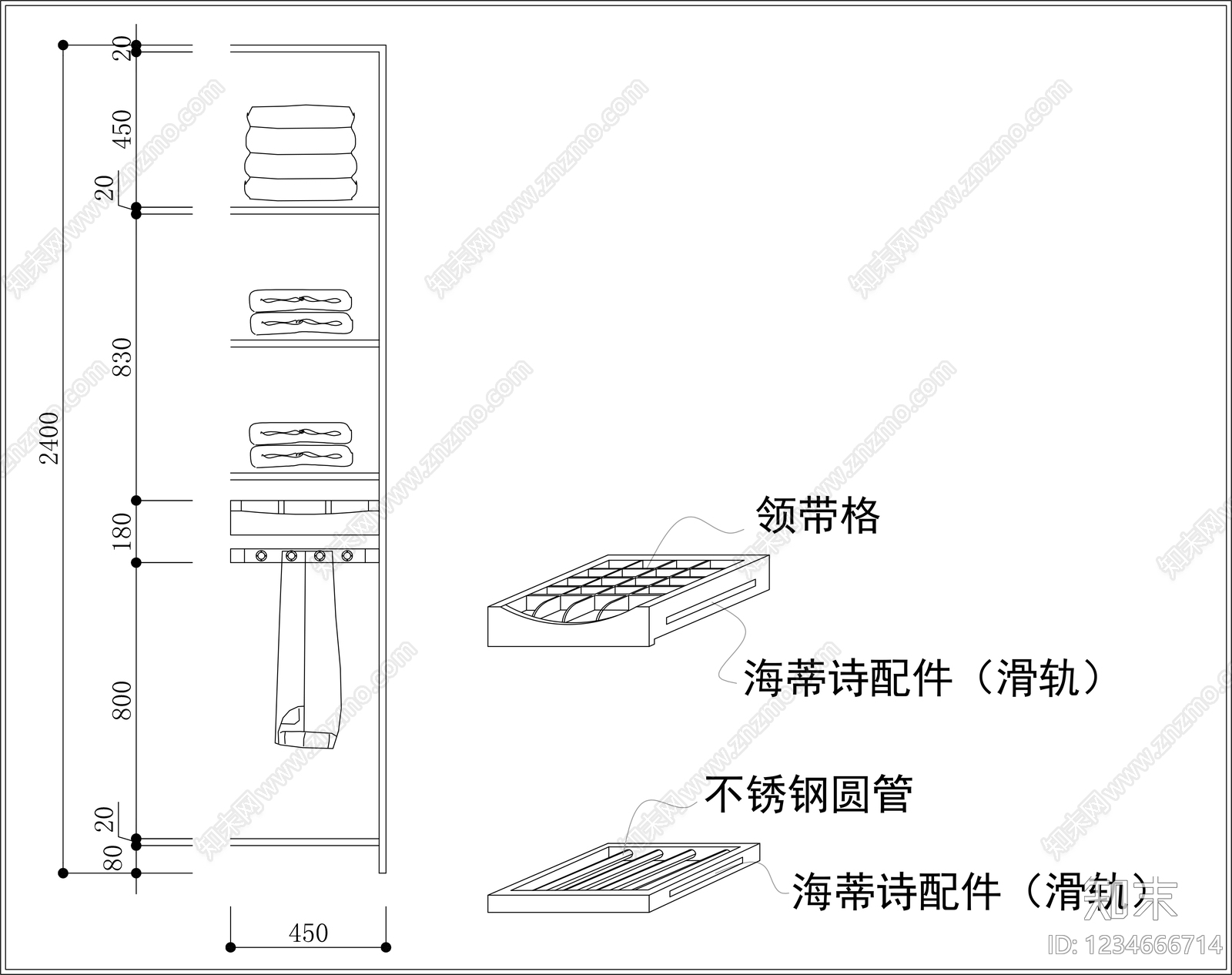 柜子cad施工图下载【ID:1234666714】