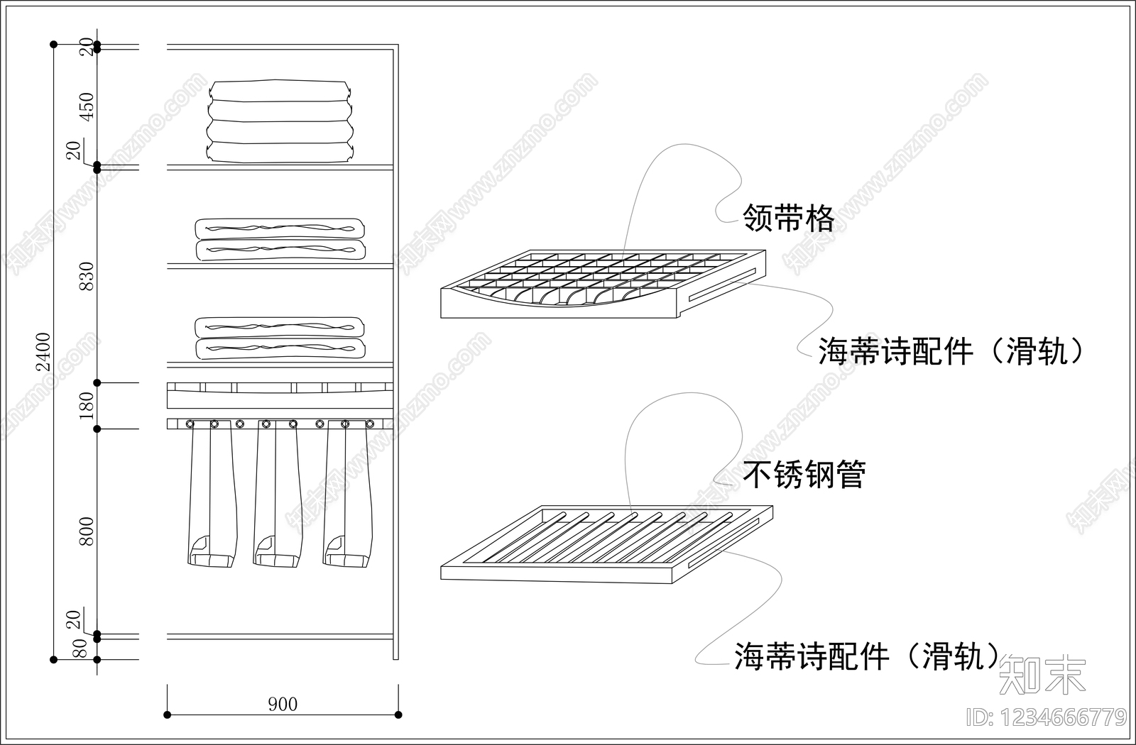 柜子cad施工图下载【ID:1234666779】