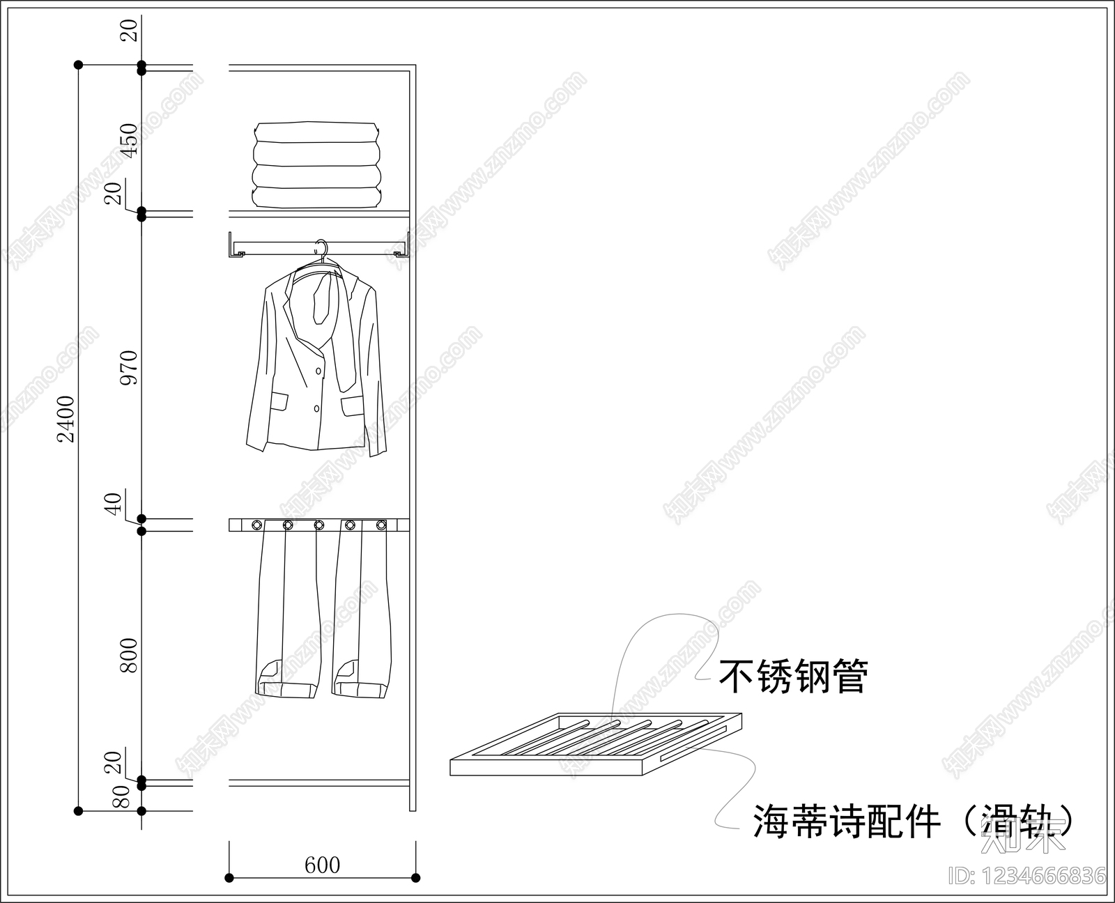 柜子cad施工图下载【ID:1234666836】