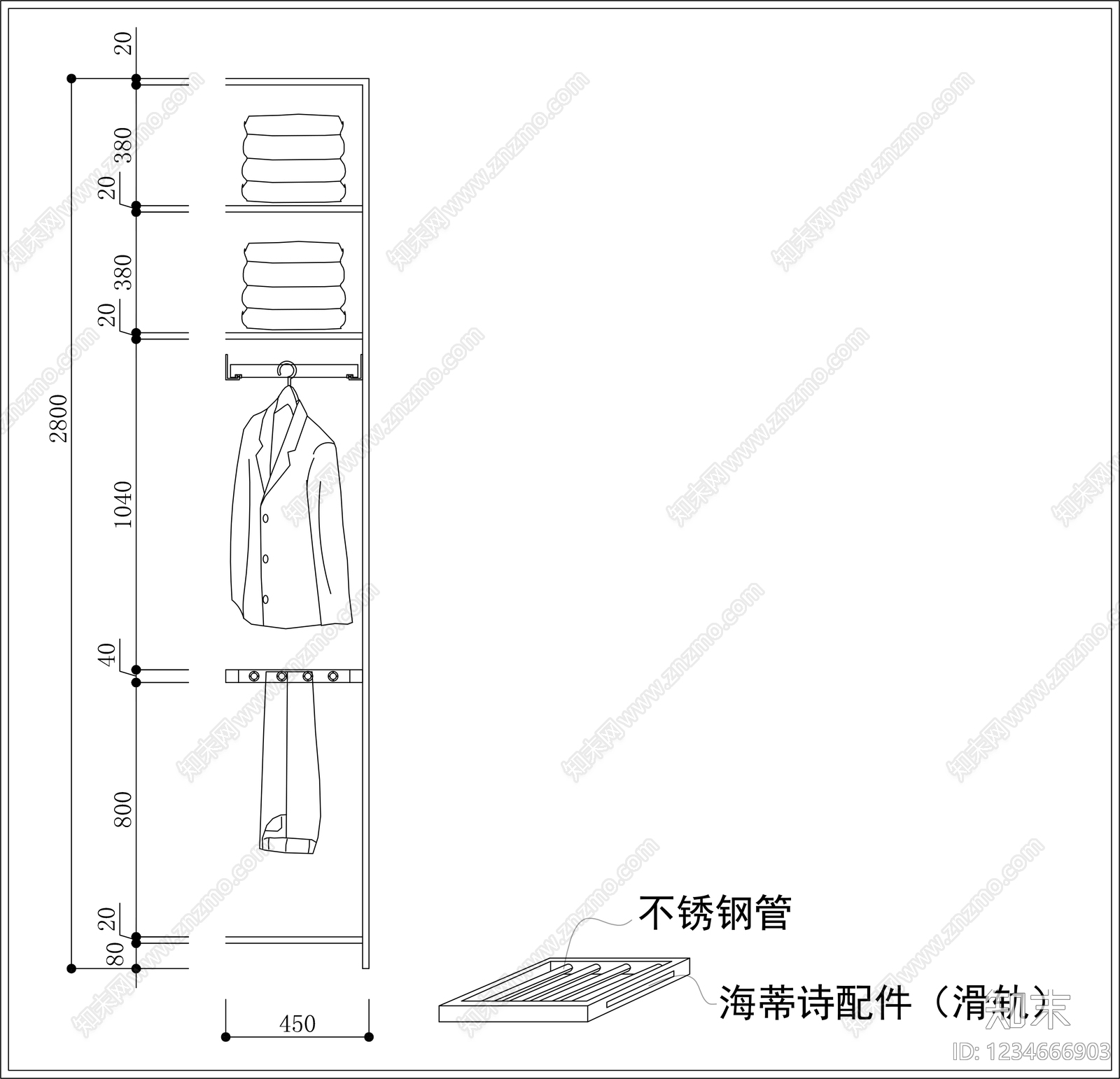 柜子cad施工图下载【ID:1234666903】