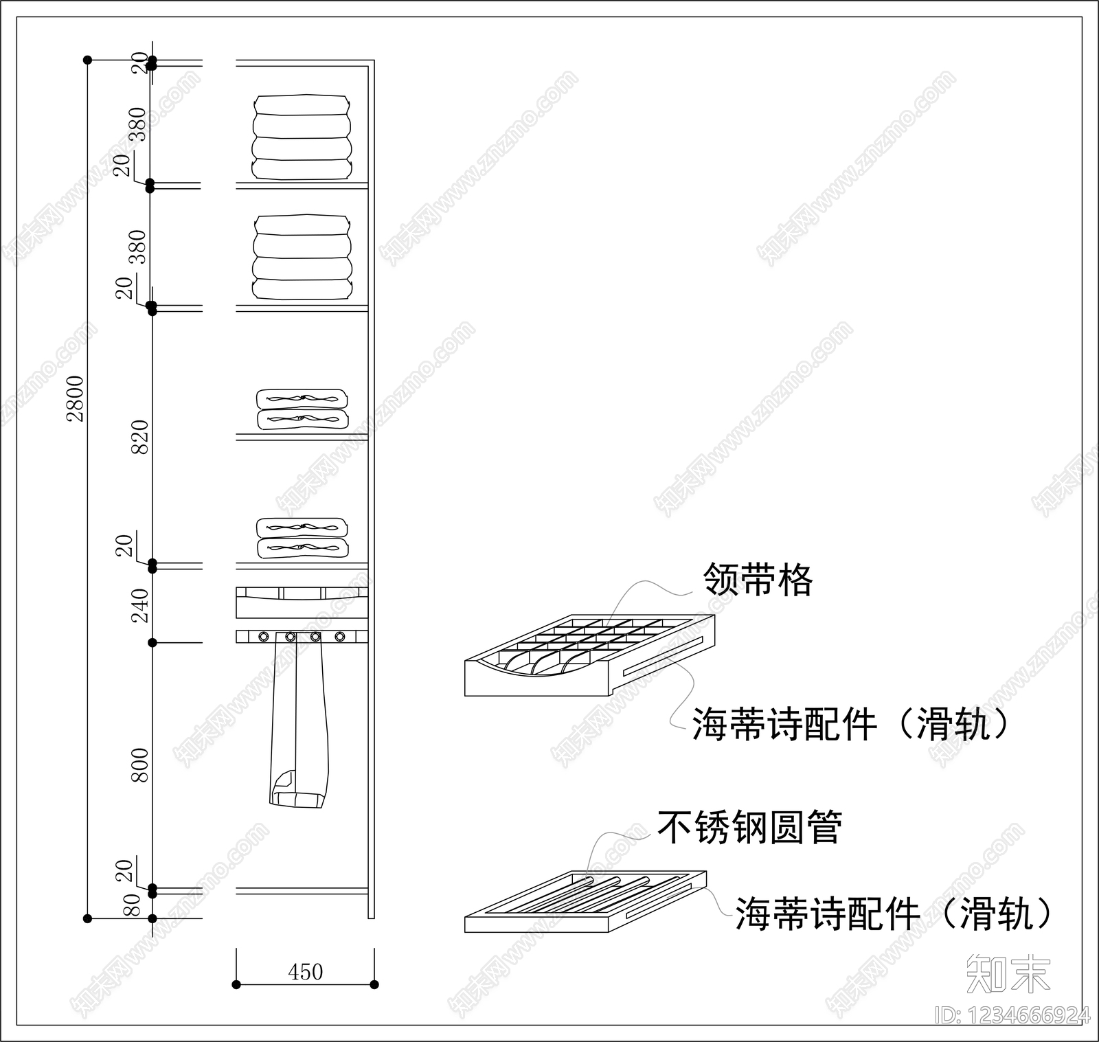 柜子cad施工图下载【ID:1234666924】
