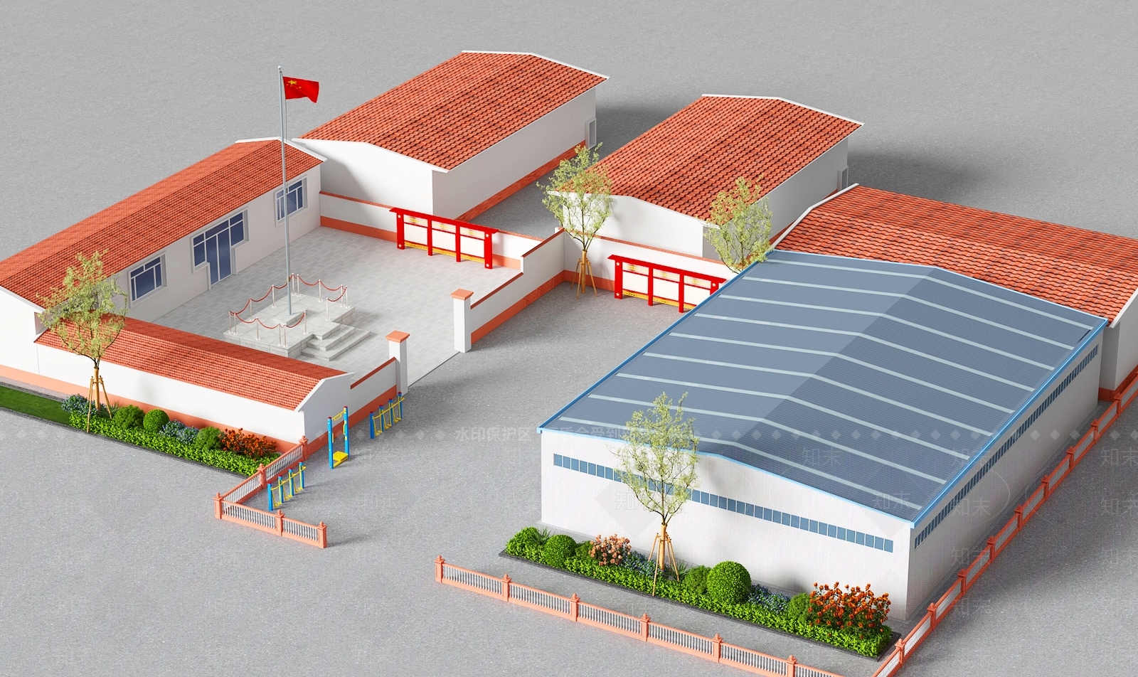 现代主义厂房3D模型下载【ID:1234668710】