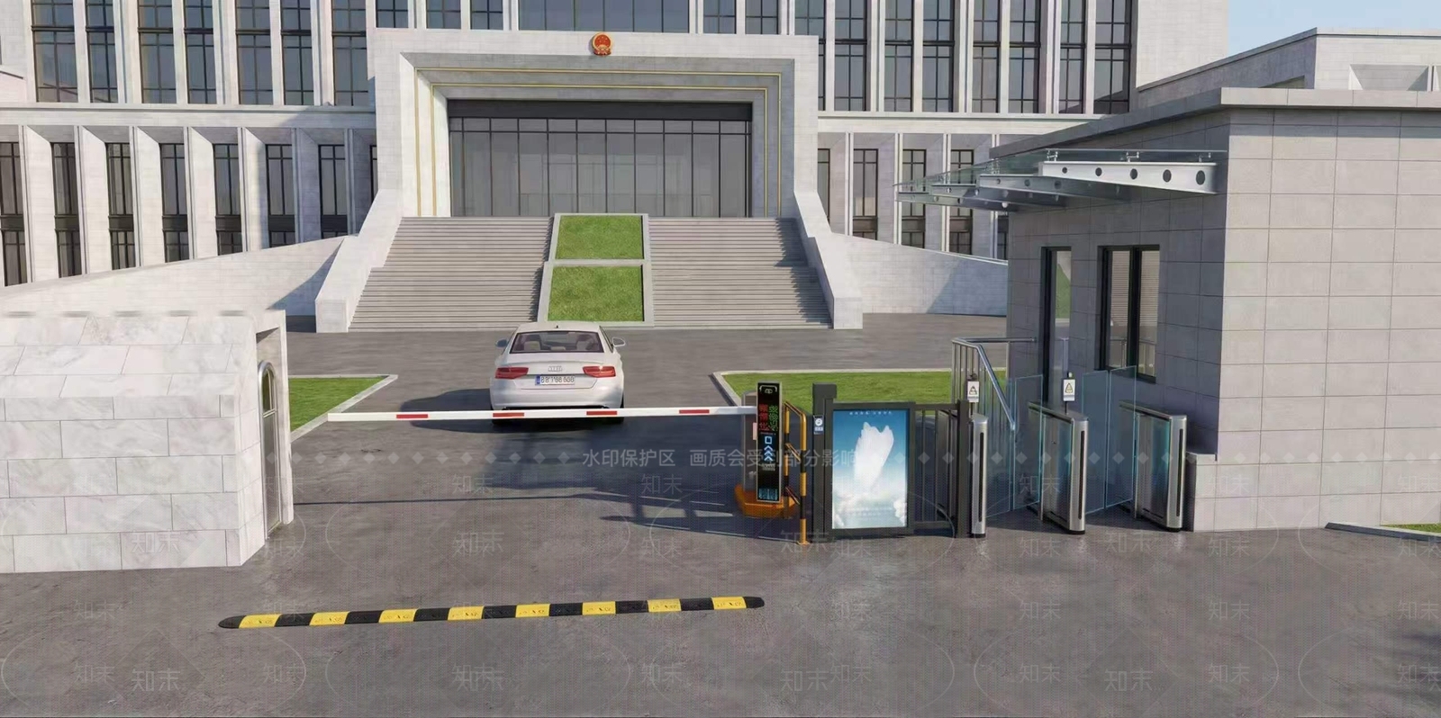 现代主义办公楼SU模型草图