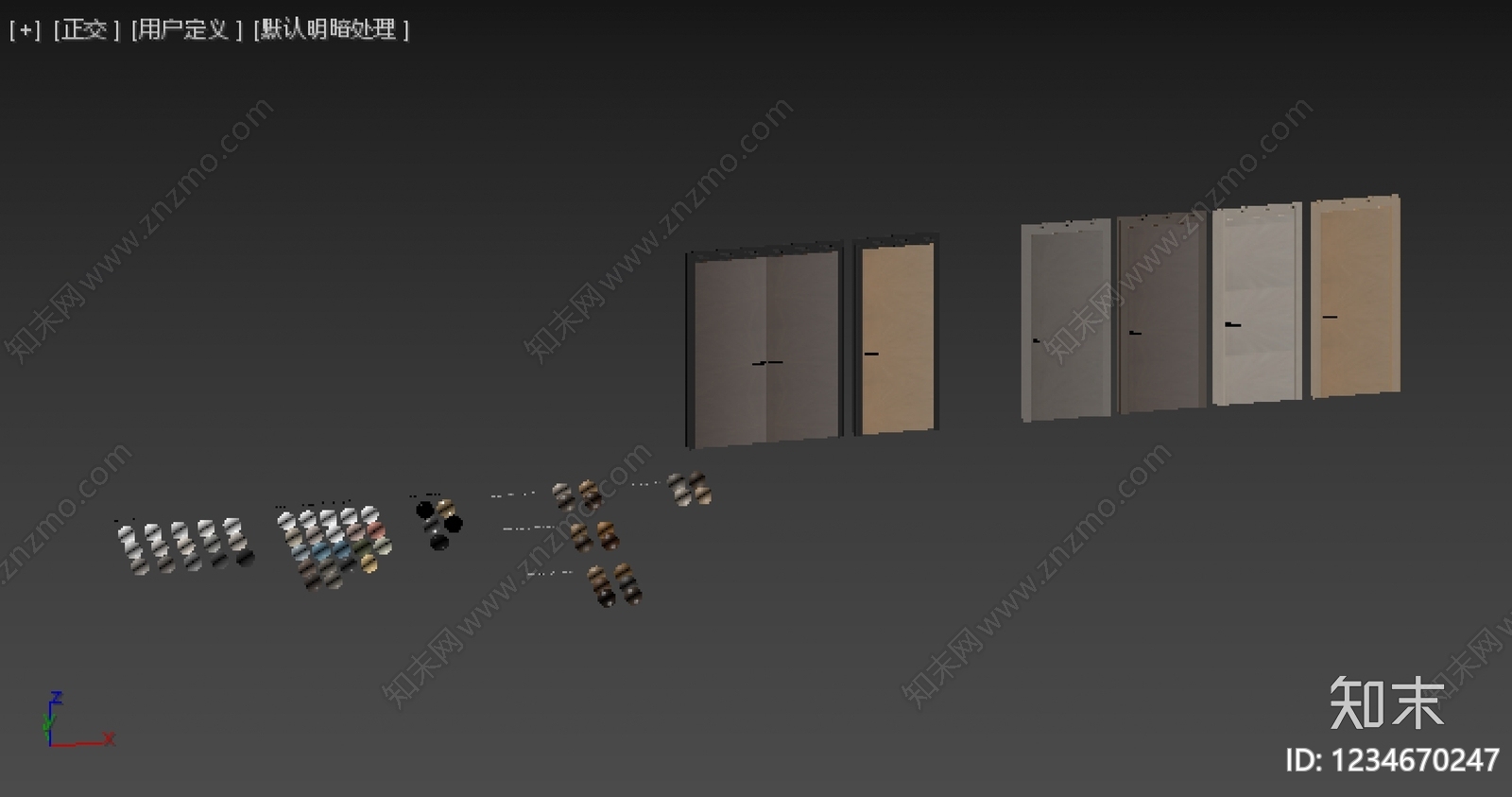 意式极简门组合3D模型下载【ID:1234670247】