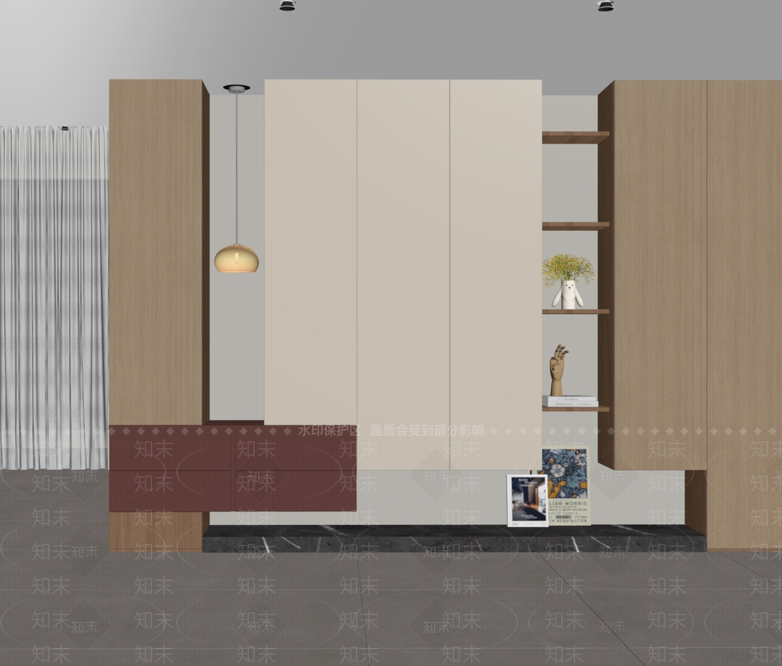 现代简约家居客厅SU模型下载【ID:1234670319】