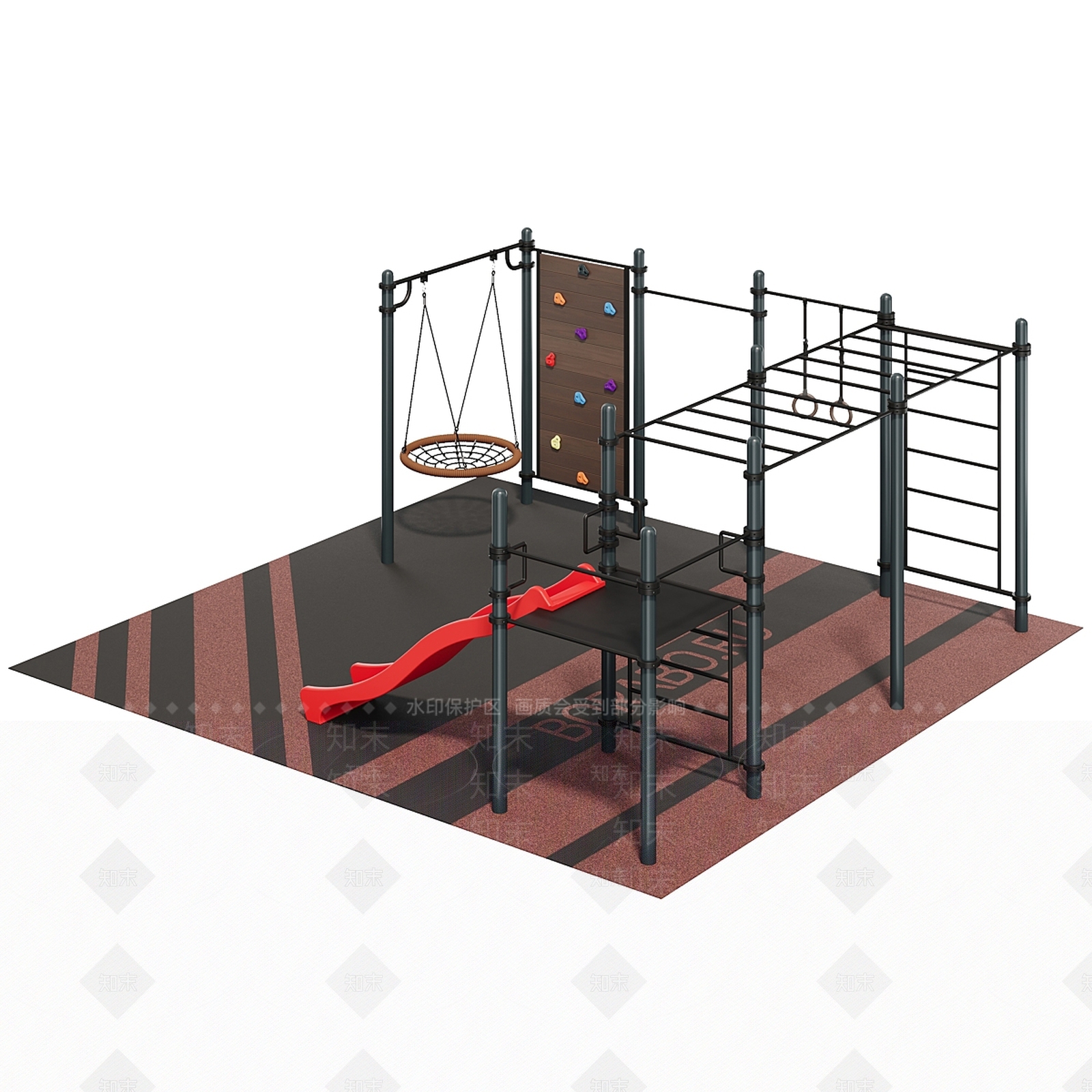 工业风儿童游乐空间3D模型下载【ID:1234670998】