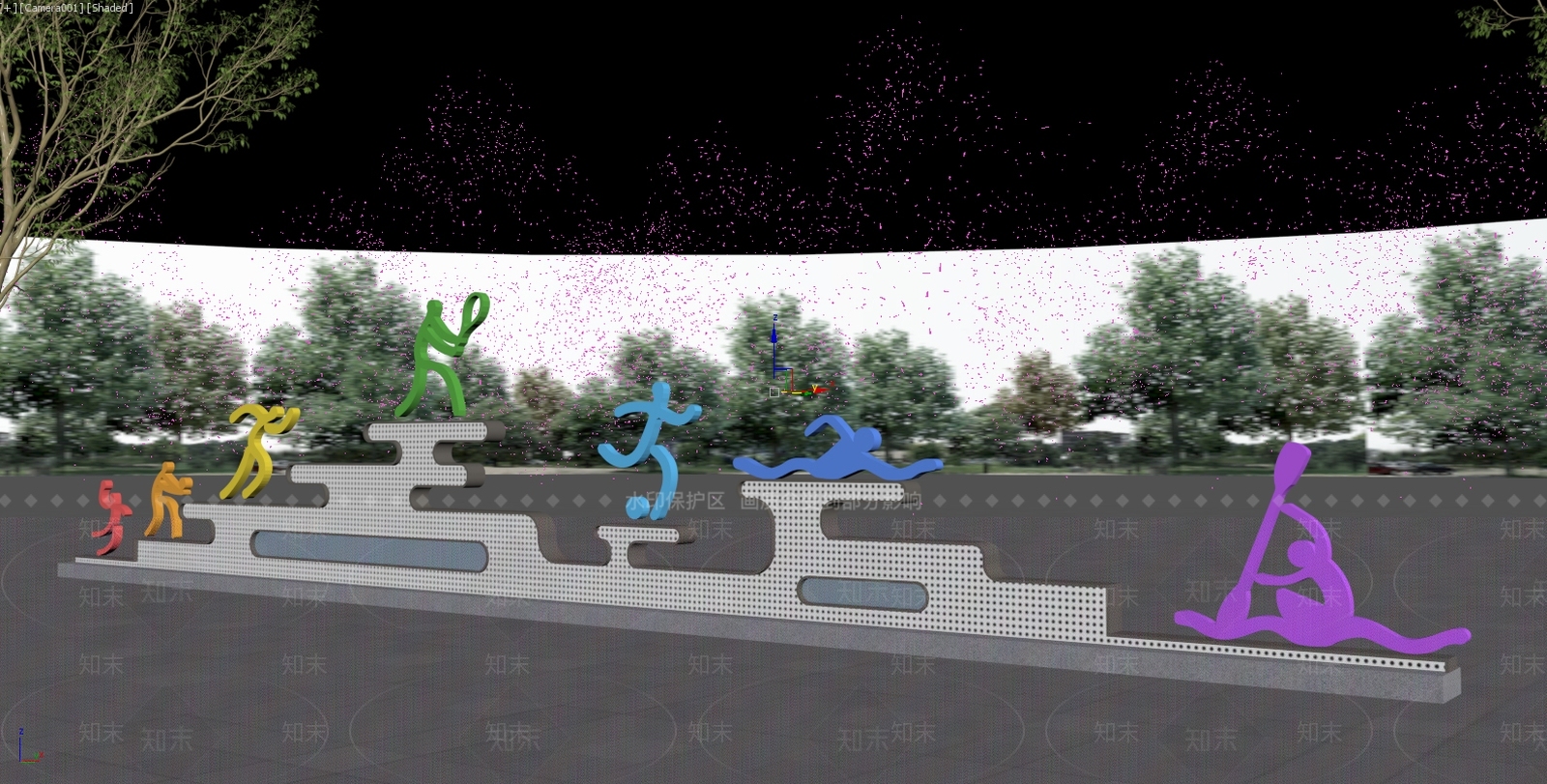 现代主义景观雕塑3D模型下载【ID:1234670965】