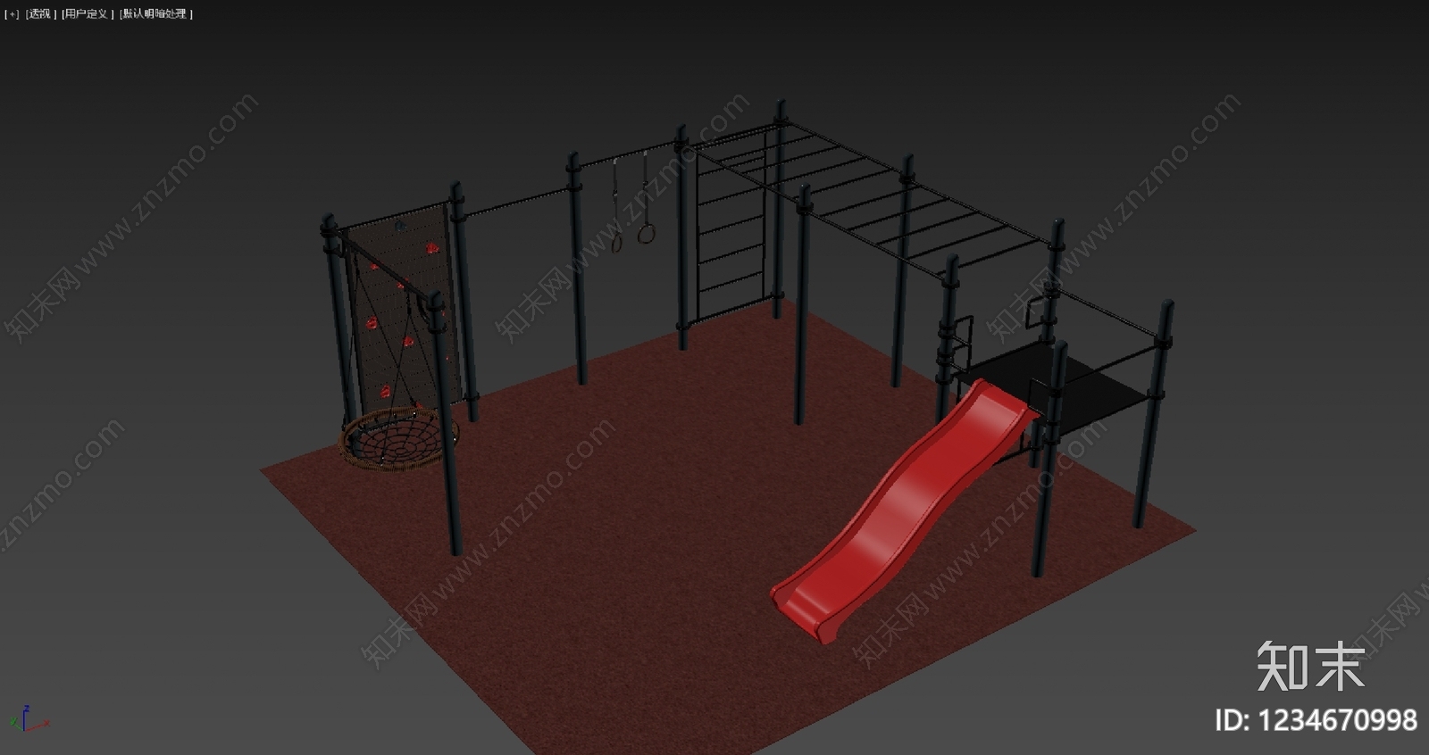 工业风儿童游乐空间3D模型下载【ID:1234670998】