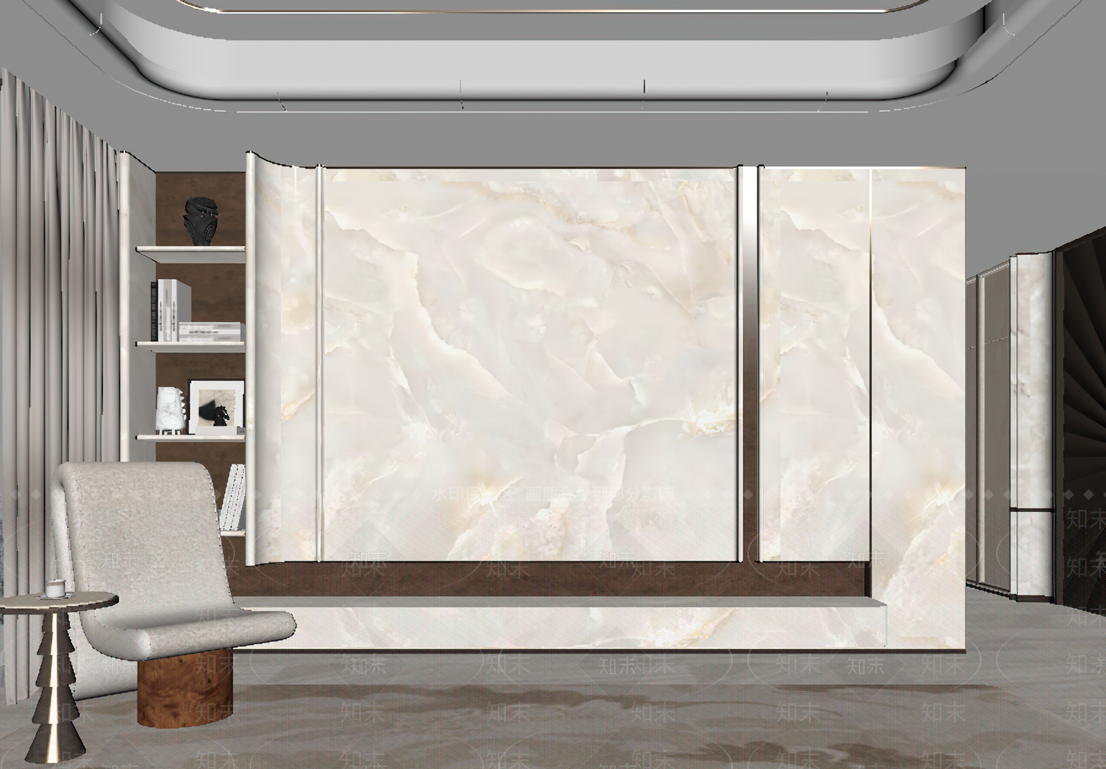 轻奢电视背景墙3D模型下载【ID:1234671534】