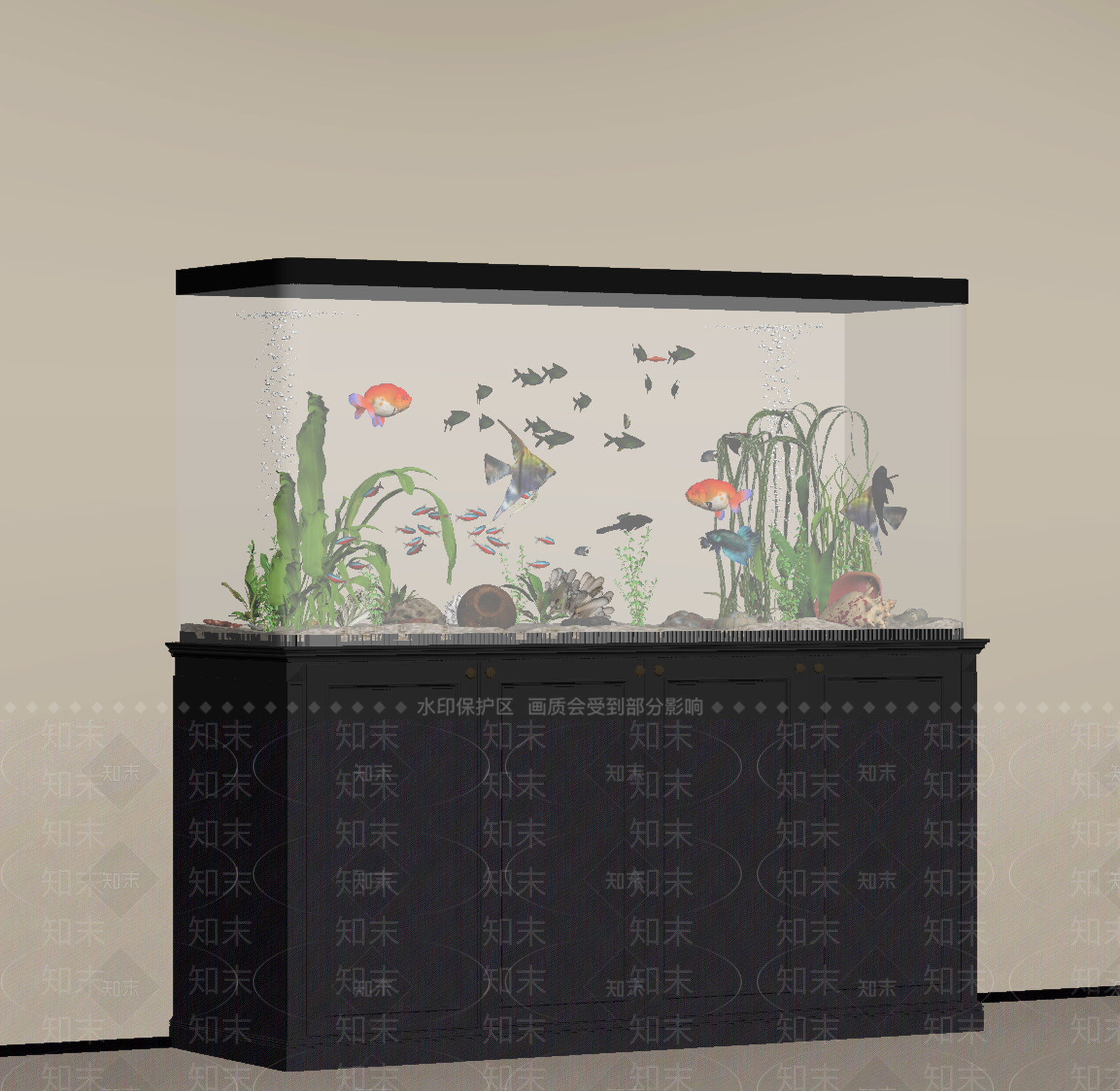 中古风鱼缸SU模型下载【ID:1234673687】