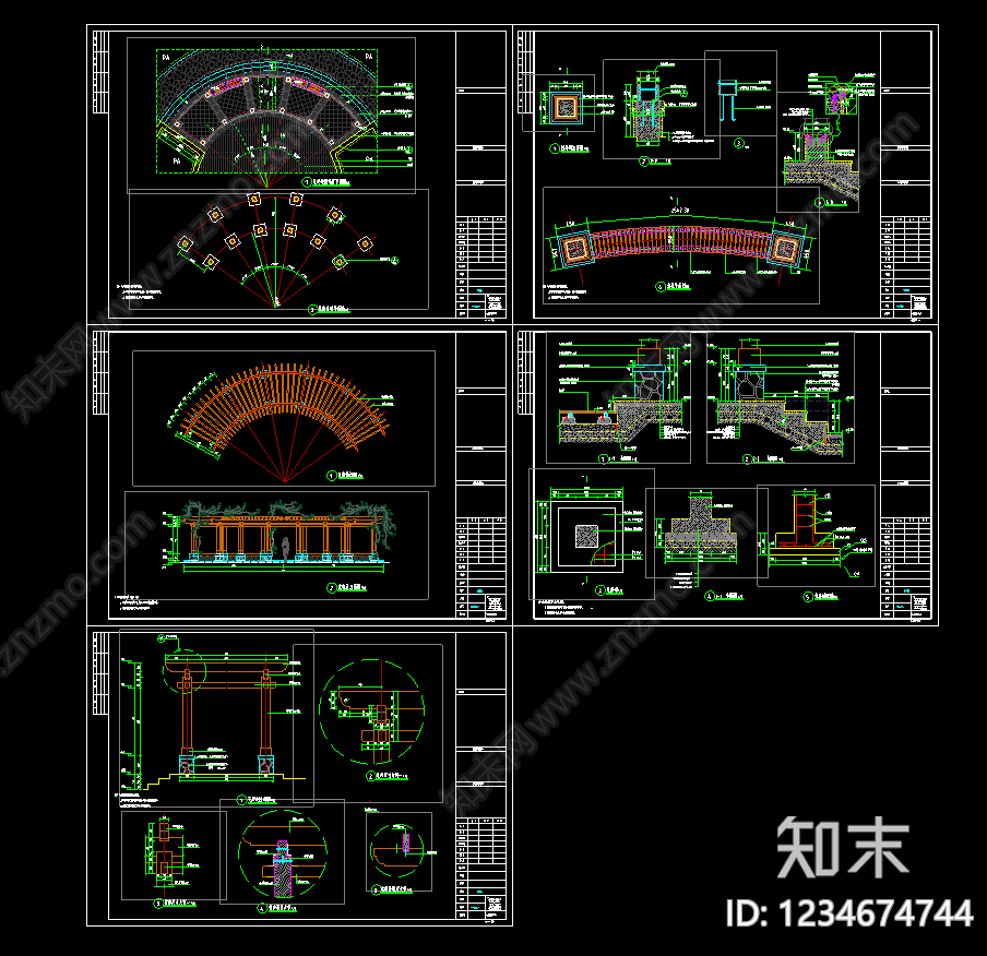 口袋公园cad施工图下载【ID:1234674744】