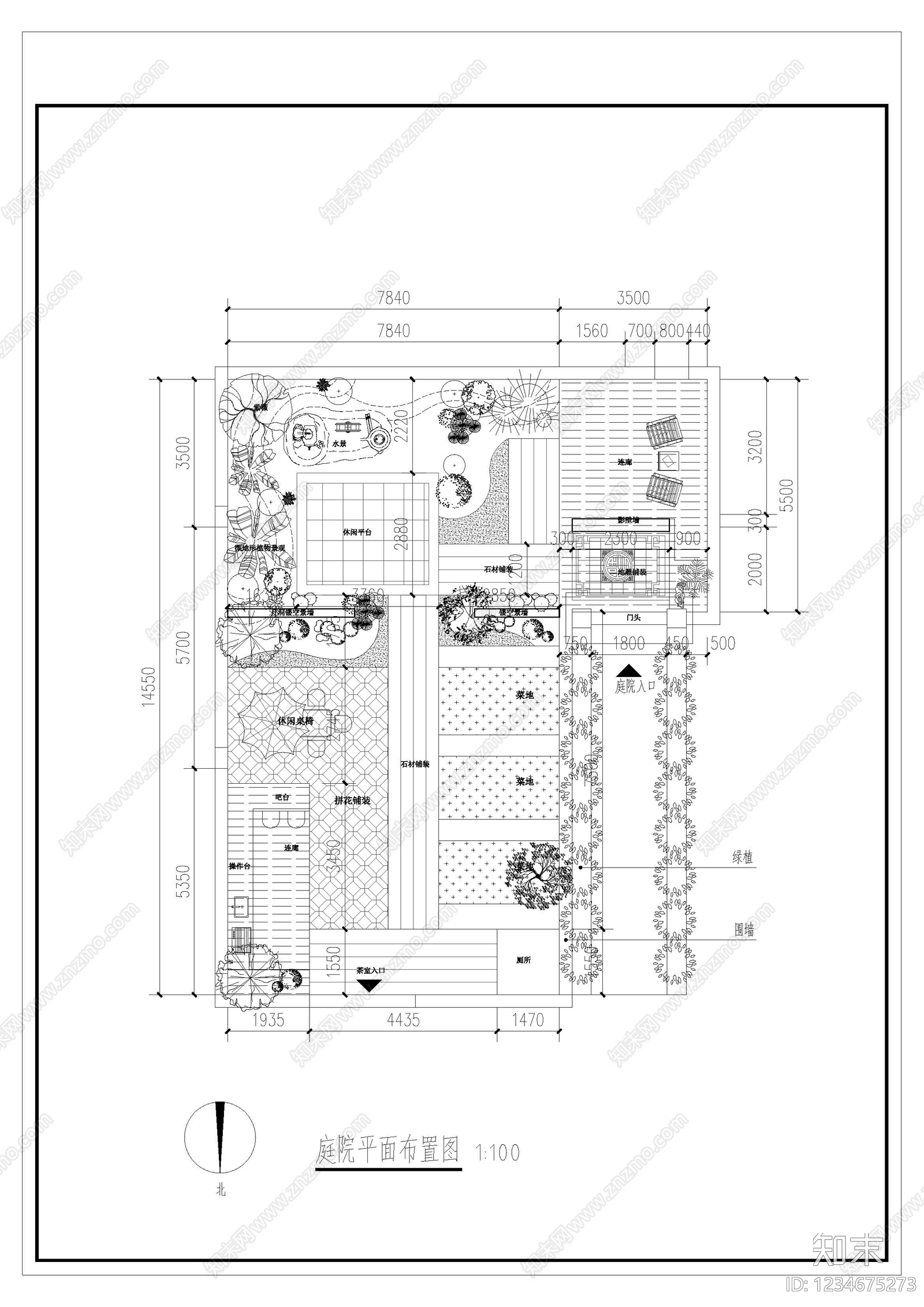 庭院cad施工图下载【ID:1234675273】