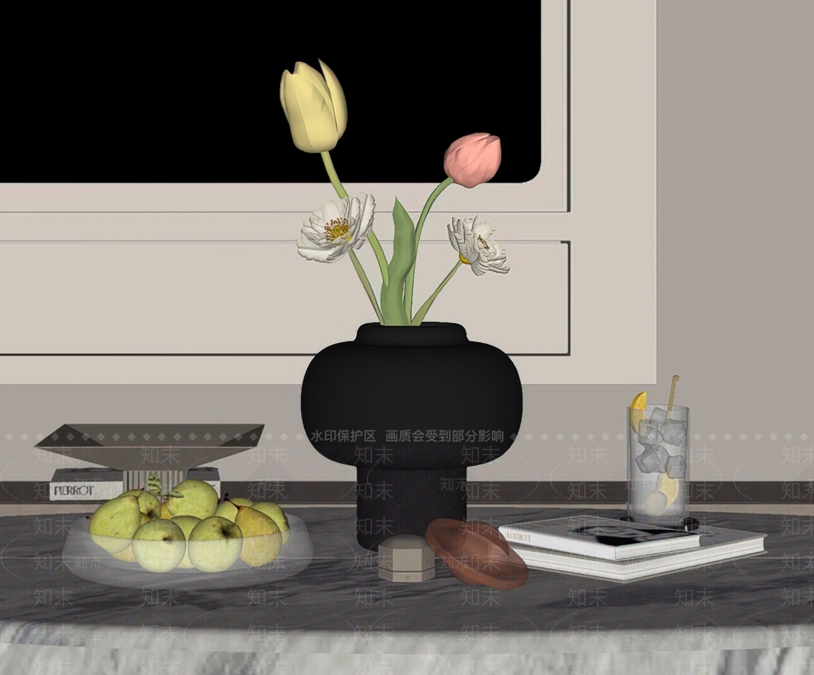 现代简约落地摆件SU模型下载【ID:1234678944】