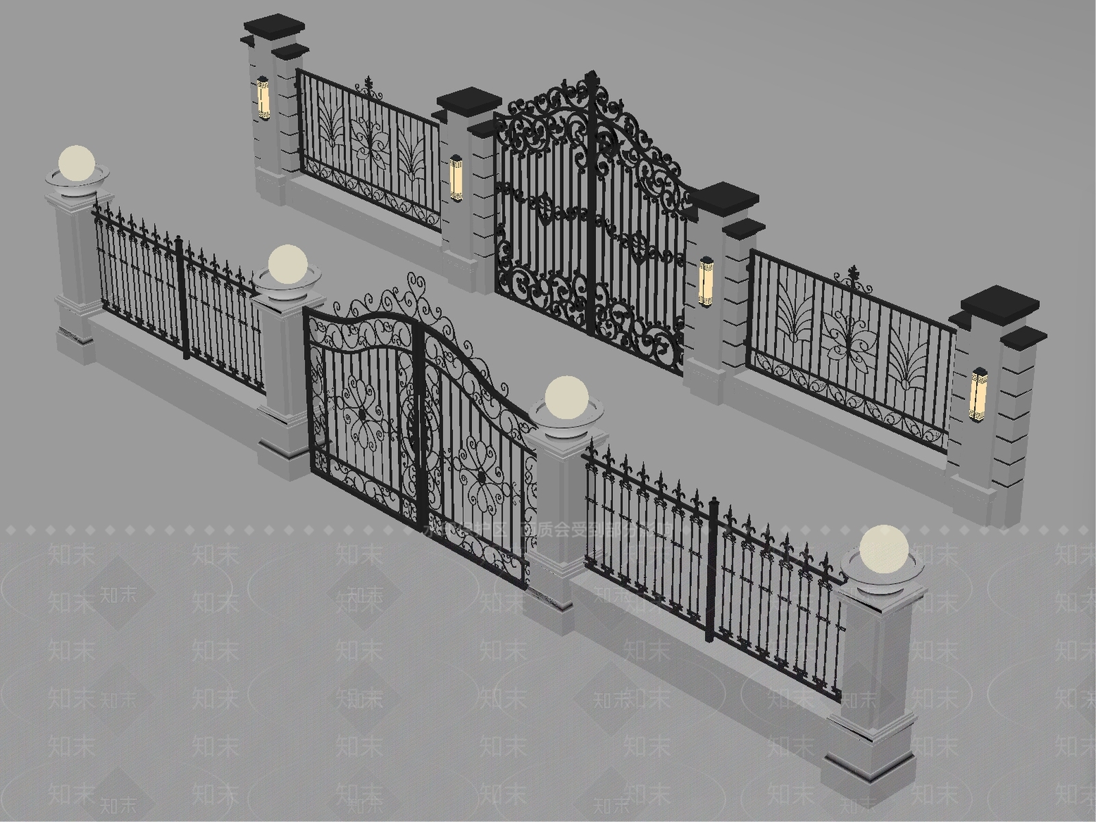 欧式栏杆3D模型下载【ID:1234678997】