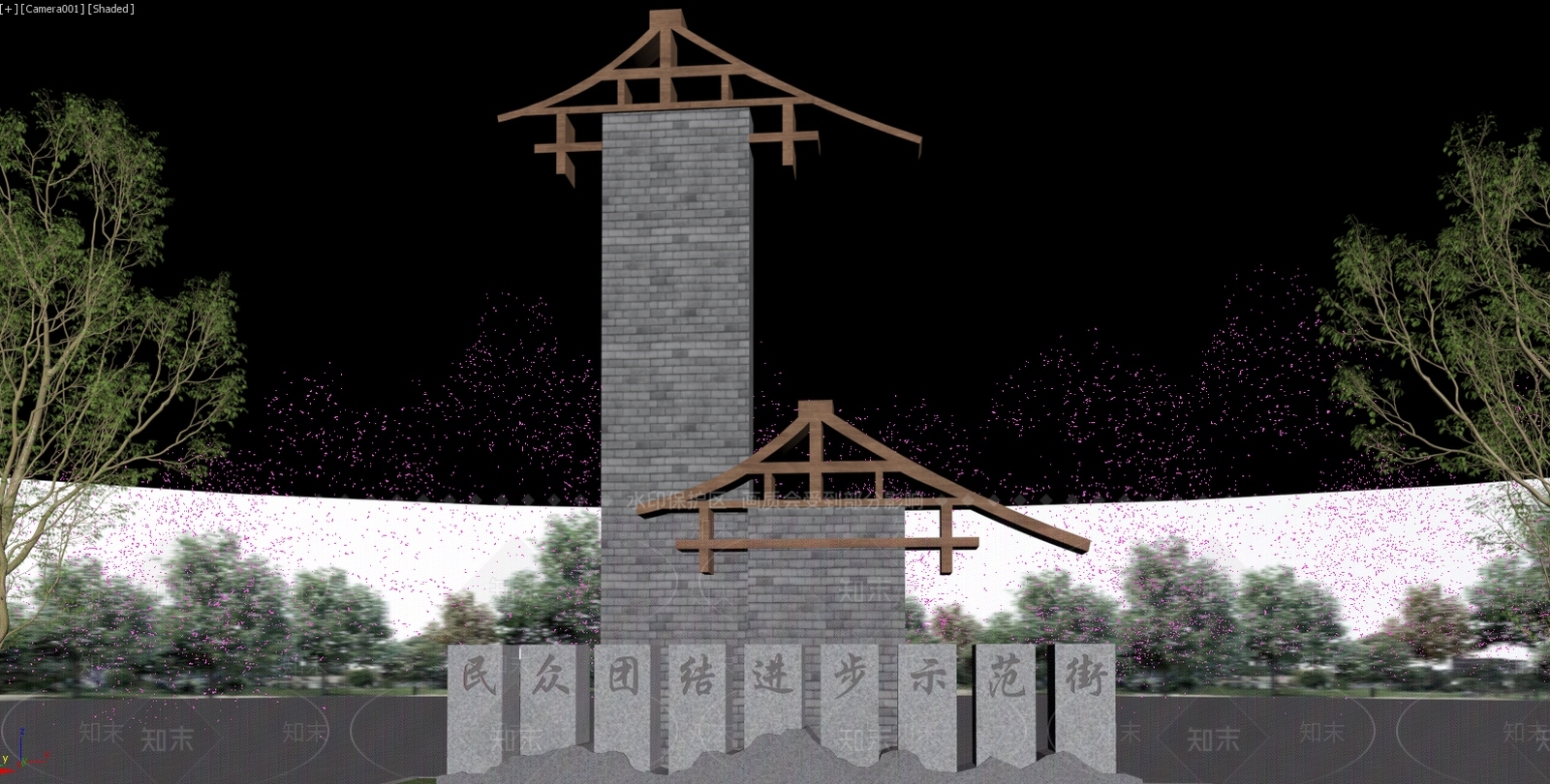 新中式景观景观导视3D模型下载【ID:1234680441】
