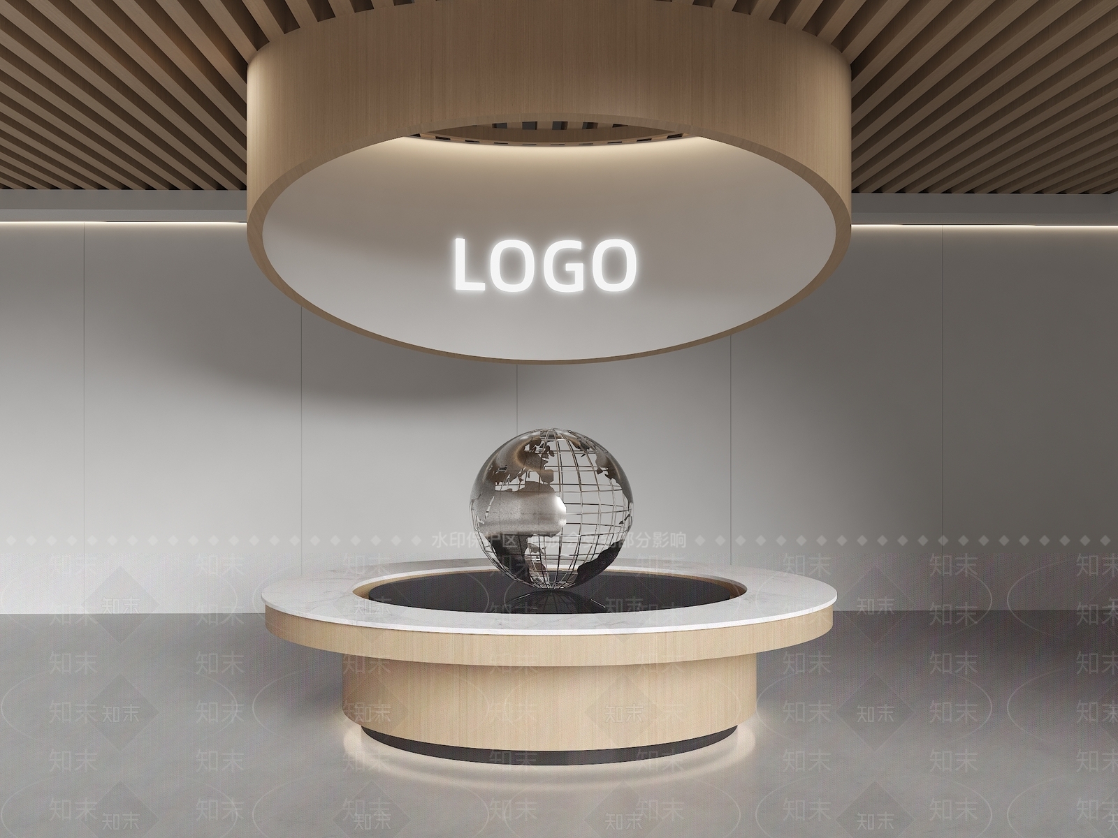 现代简约吊顶3D模型渲染效果图