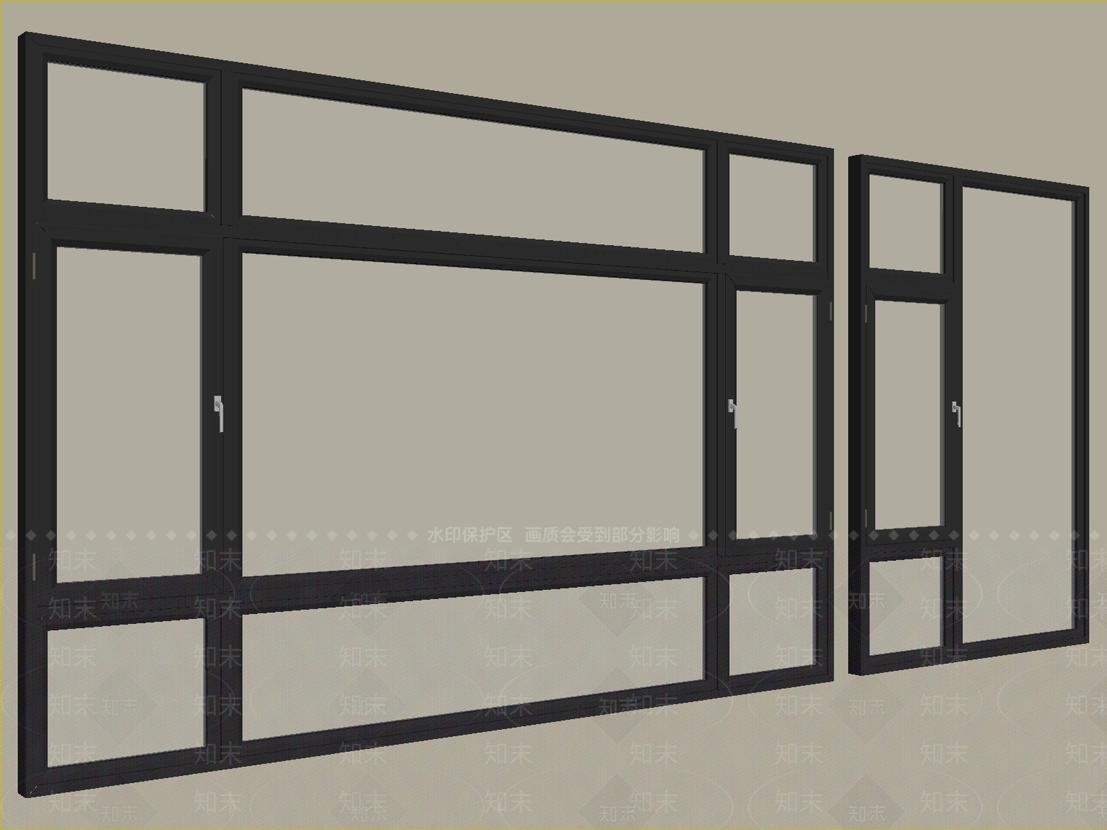 现代窗3D模型下载【ID:1234682459】