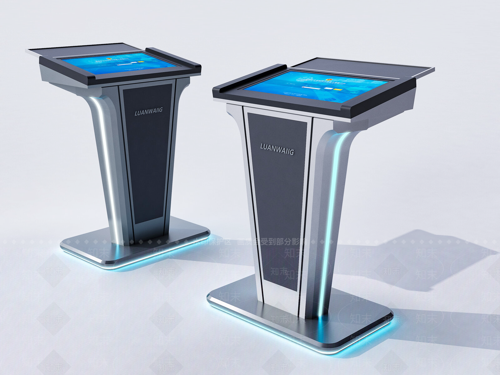 现代讲台3D模型渲染效果图