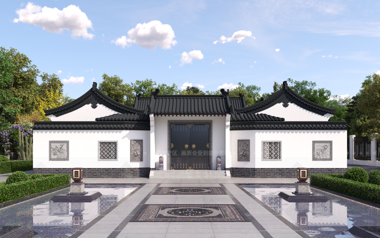 中式古建四合院3D模型下载【ID:1234685361】