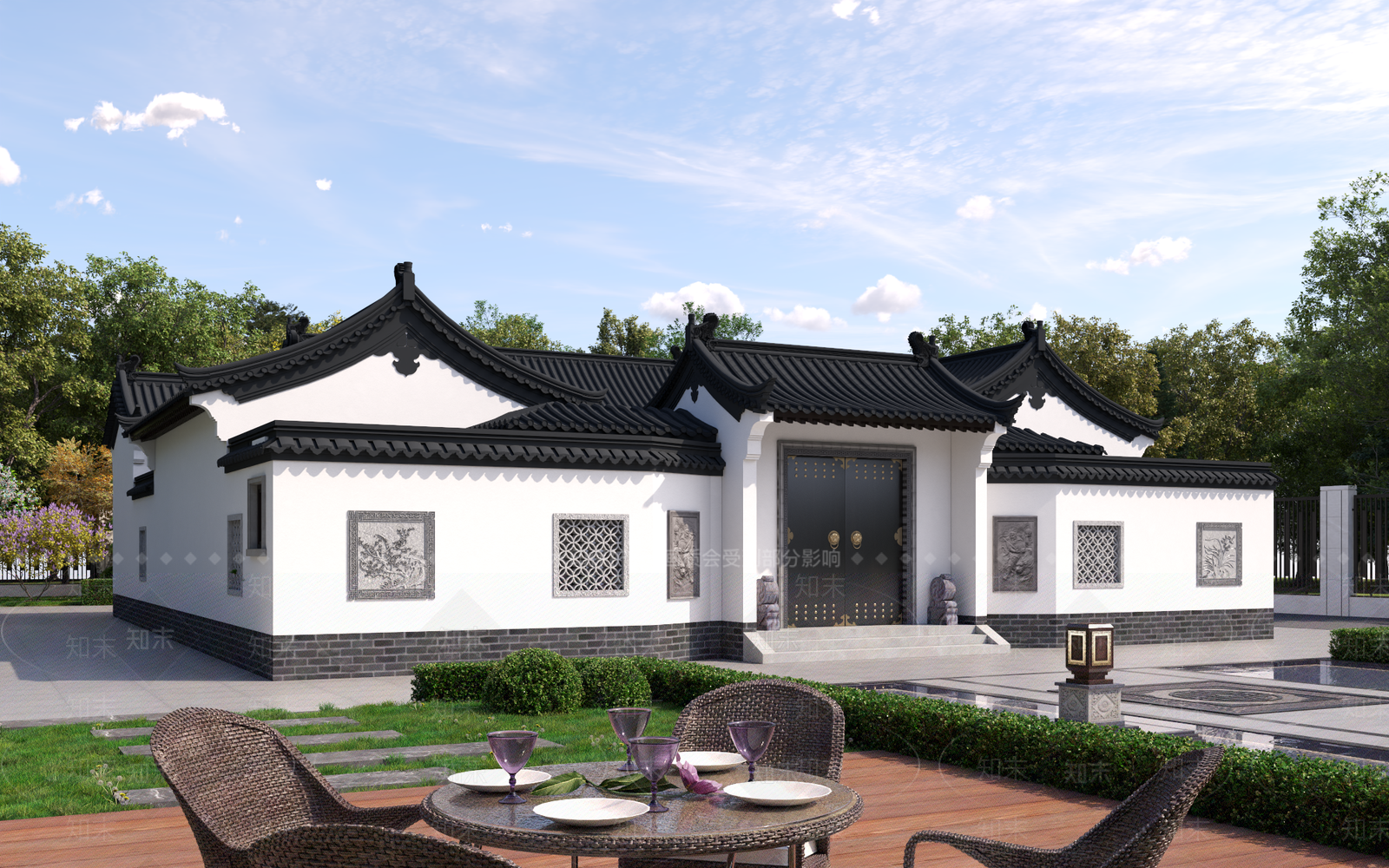 中式古建四合院3D模型下载【ID:1234685361】