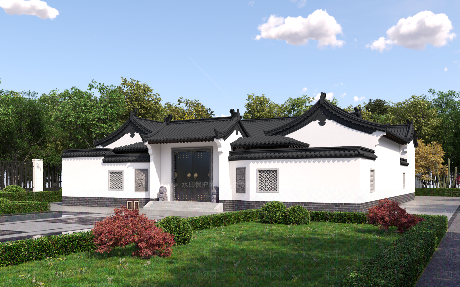 中式古建四合院3D模型下载【ID:1234685361】