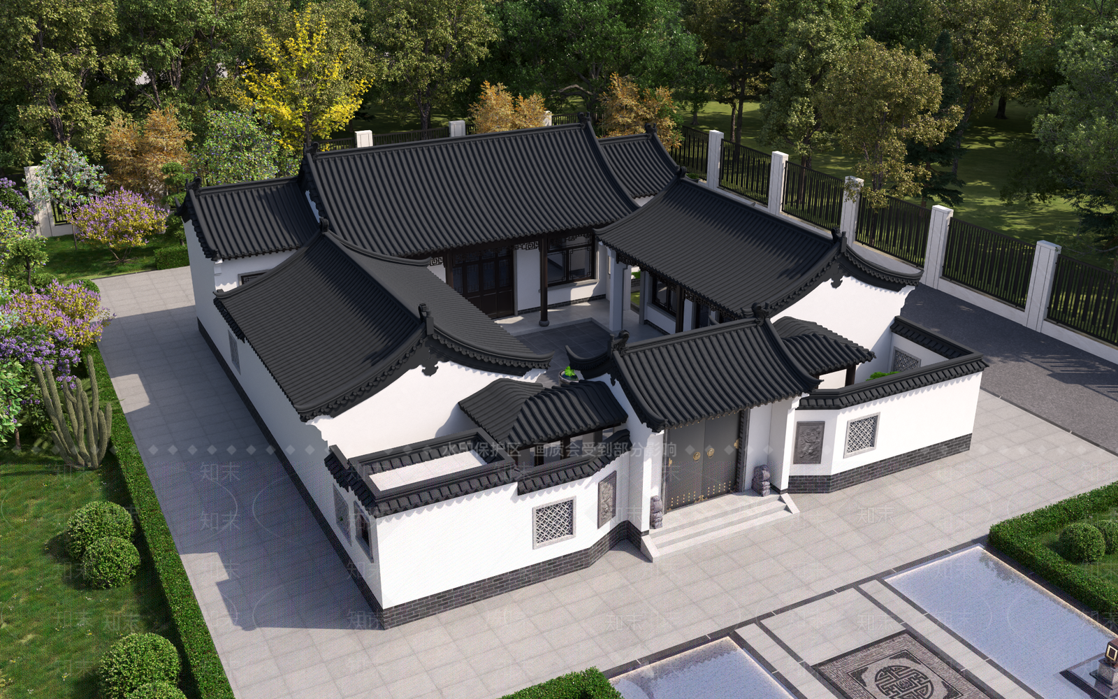中式古建四合院3D模型下载【ID:1234685361】