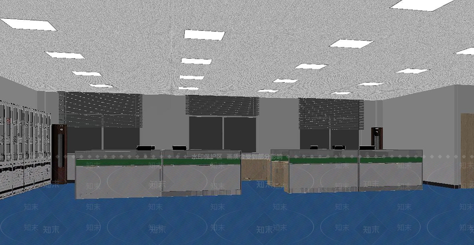 现代简约办公大厅3D模型下载【ID:1234685523】