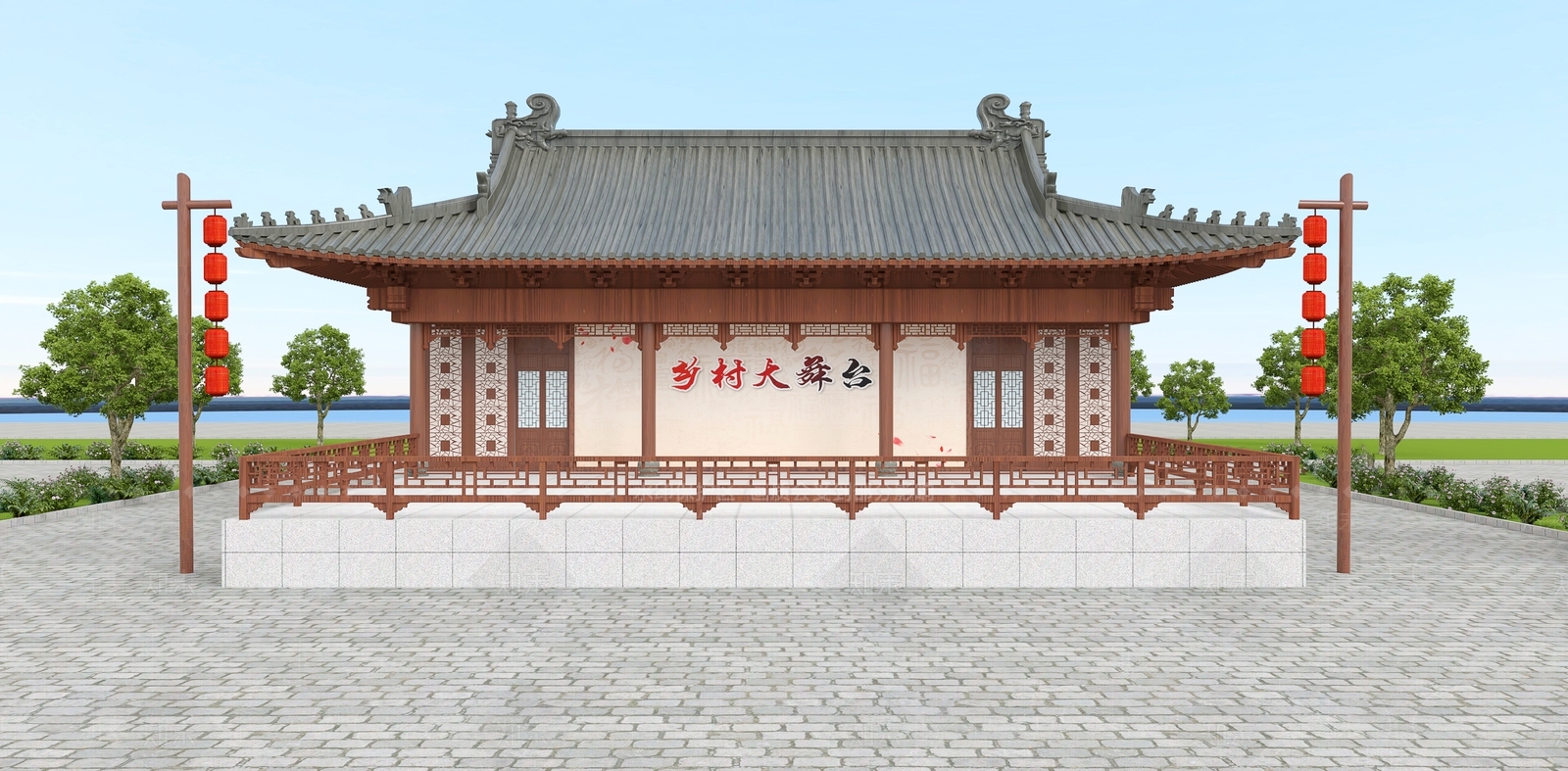 中式古建古建3D模型下载【ID:1234685735】