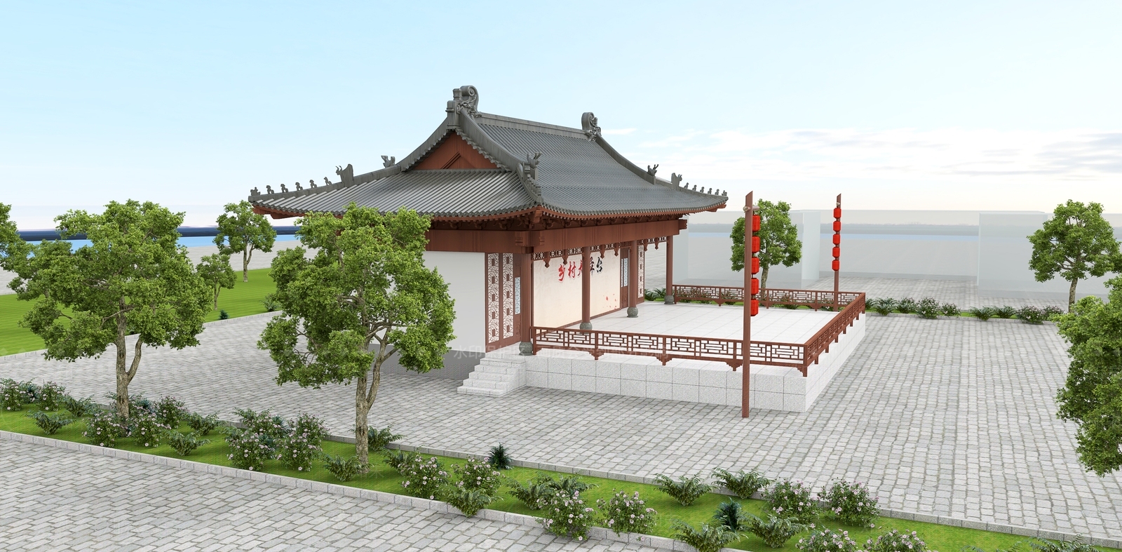 中式古建古建3D模型下载【ID:1234685735】