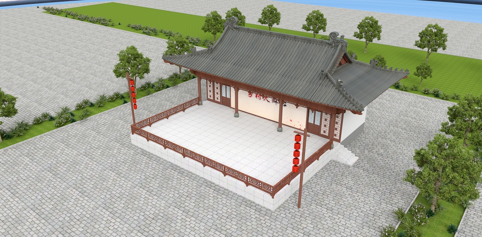 中式古建古建3D模型下载【ID:1234685735】