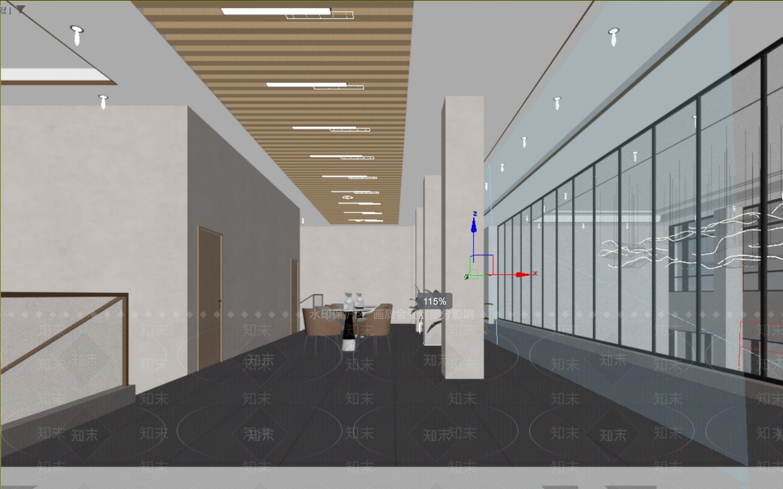 现代简约办公大厅3D模型下载【ID:1234685873】