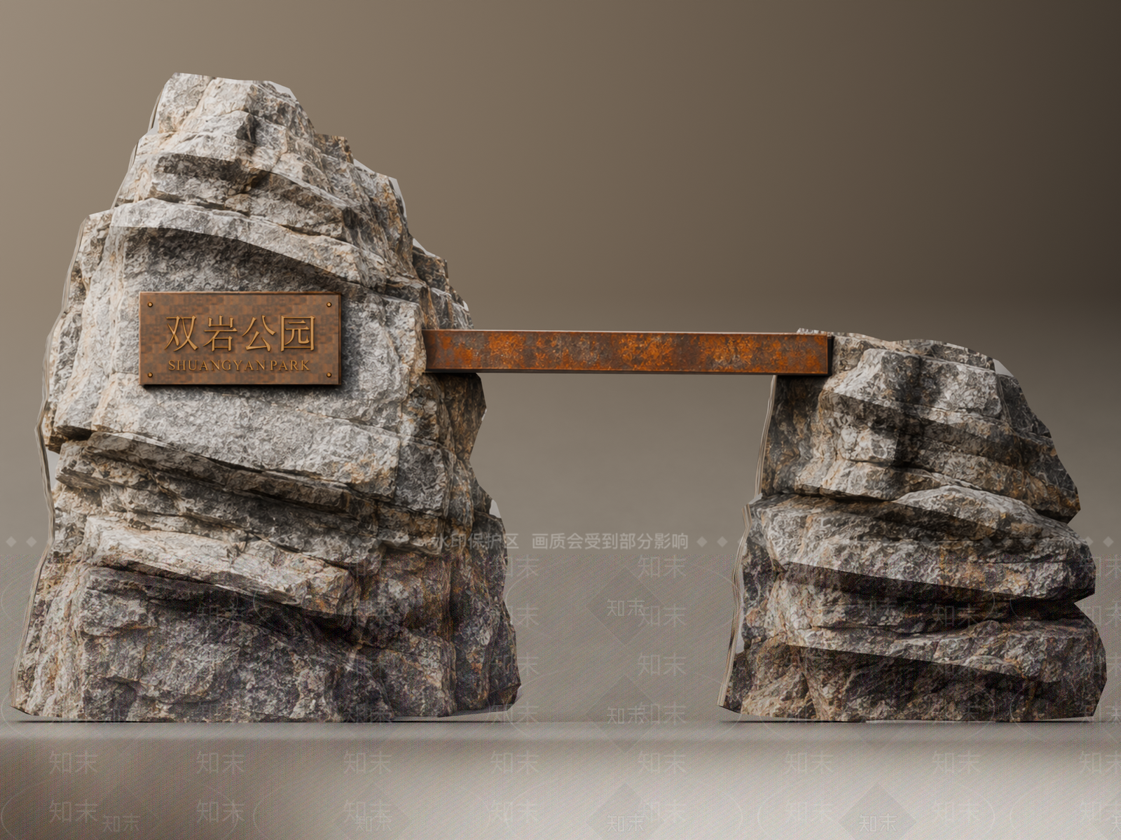 新中式景观景观导视3D模型下载【ID:1234686817】