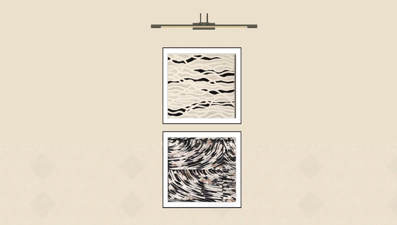 现代简约挂画组合SU模型下载【ID:1234687733】