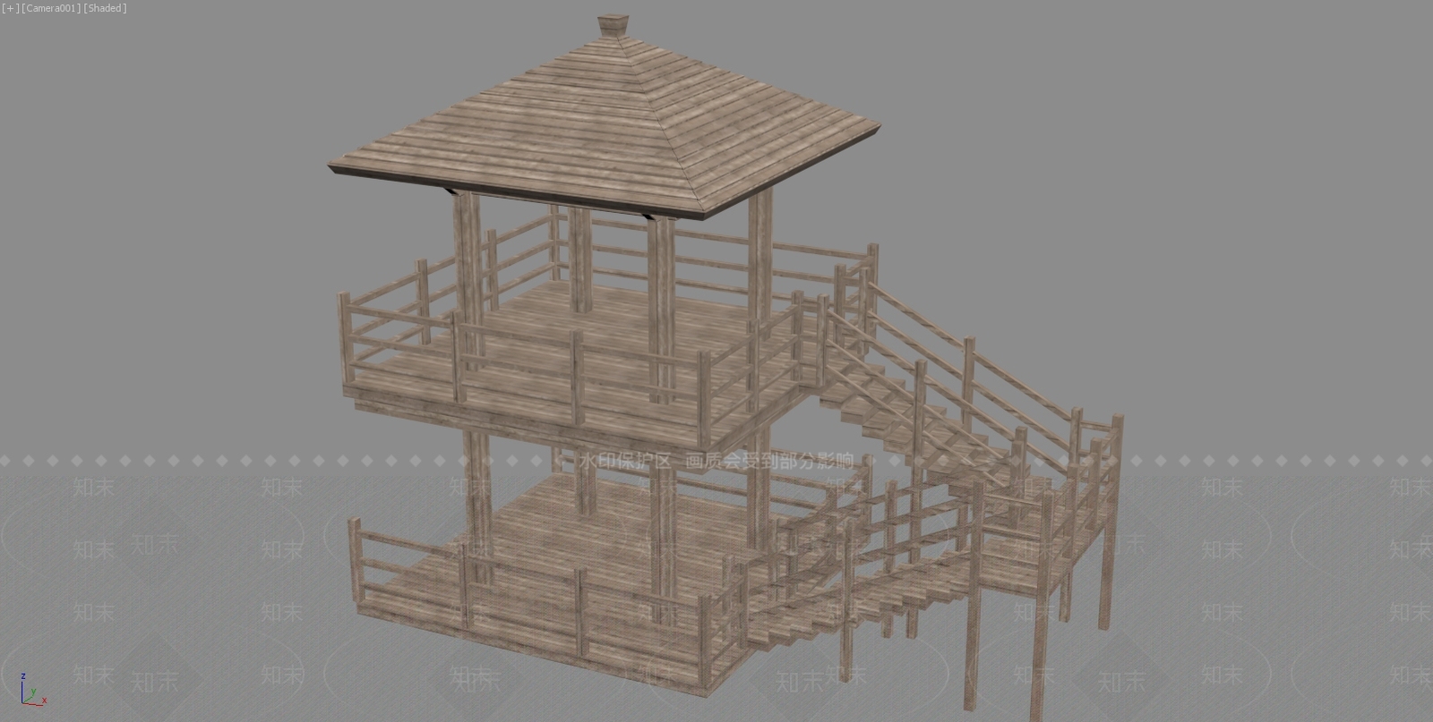 中式景观亭3D模型下载【ID:1234690210】