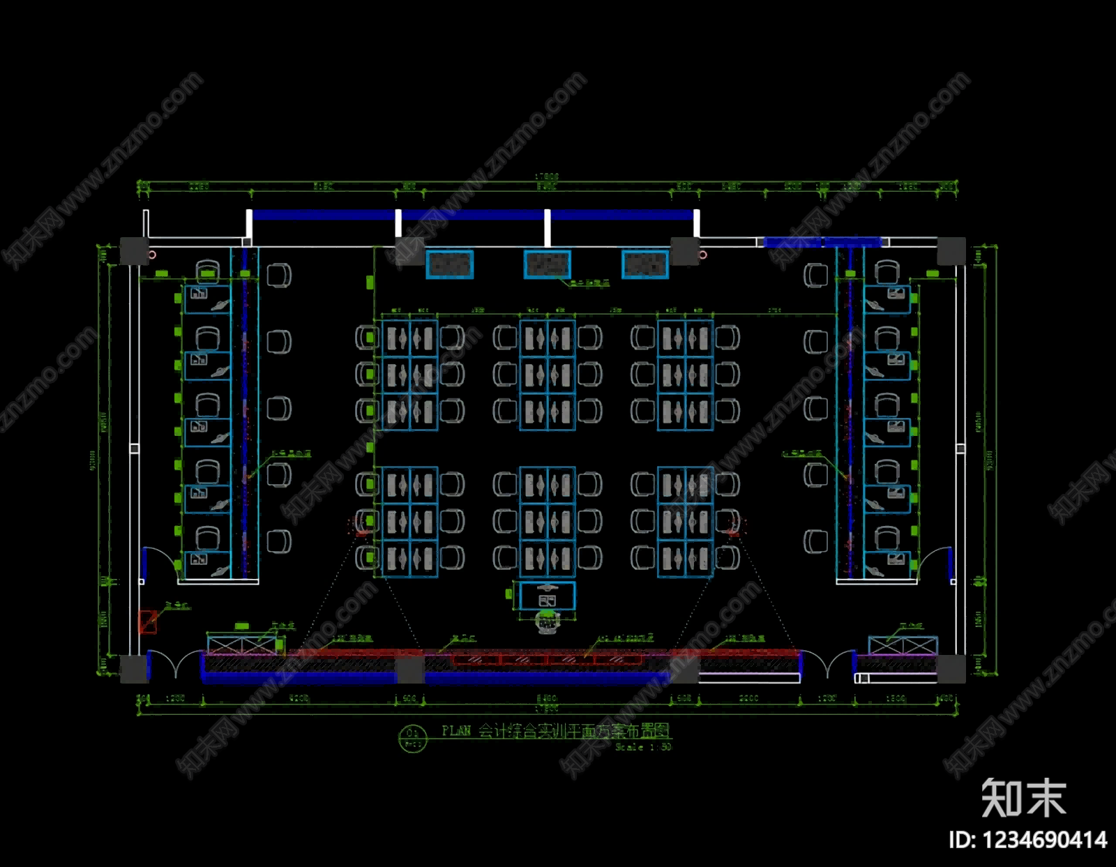 教室cad施工图下载【ID:1234690414】