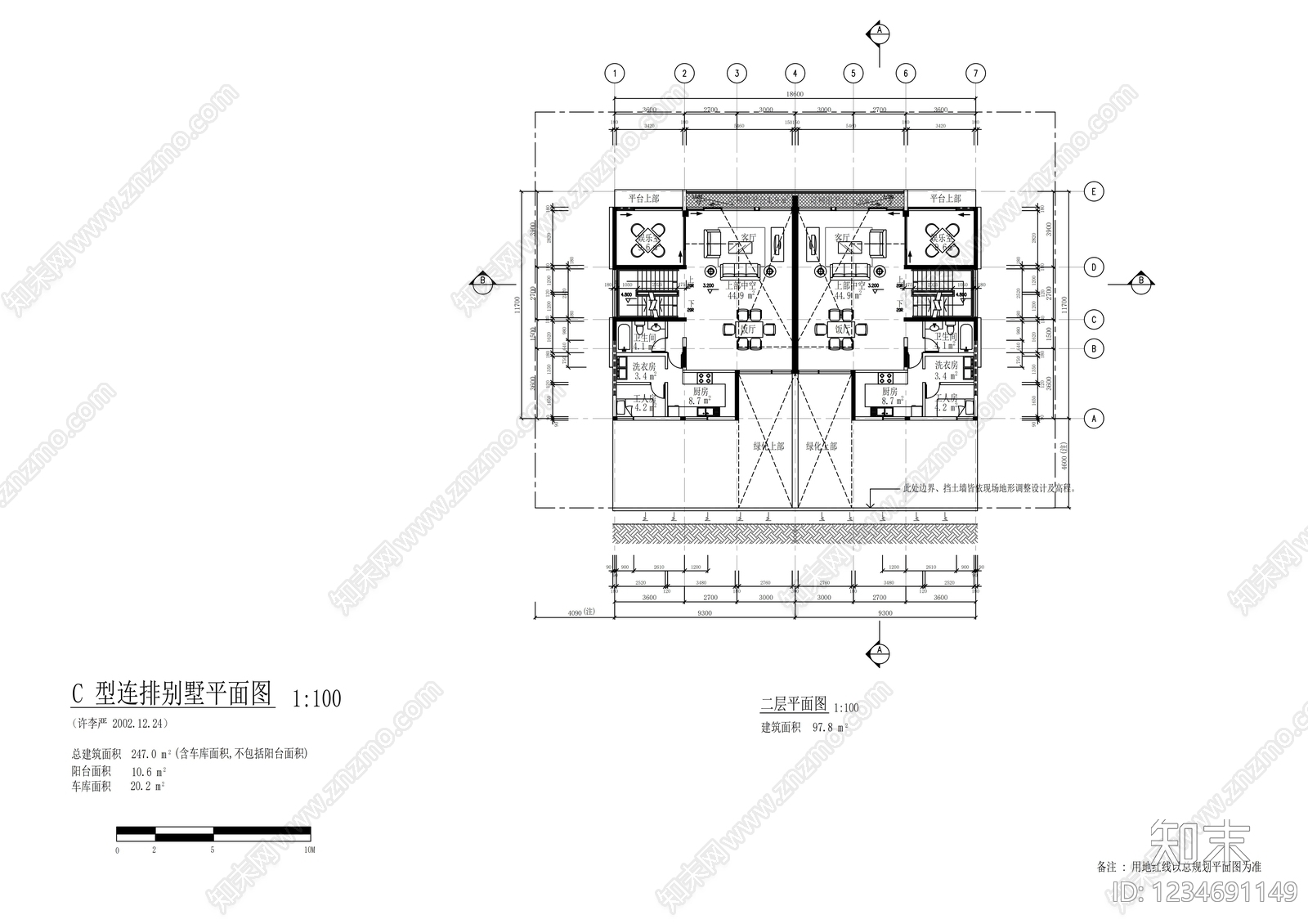 别墅建筑cad施工图下载【ID:1234691149】