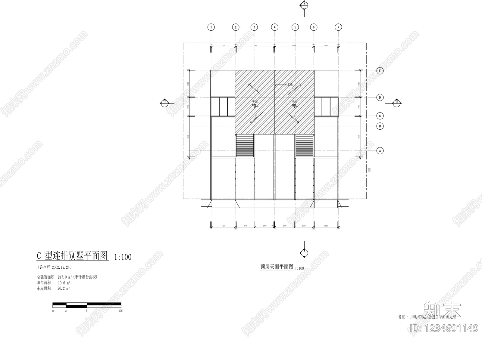 别墅建筑cad施工图下载【ID:1234691149】