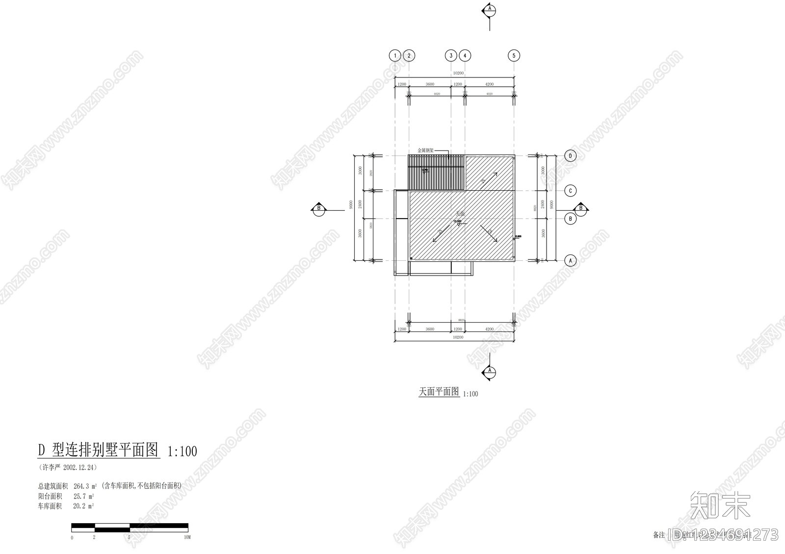 别墅建筑cad施工图下载【ID:1234691273】