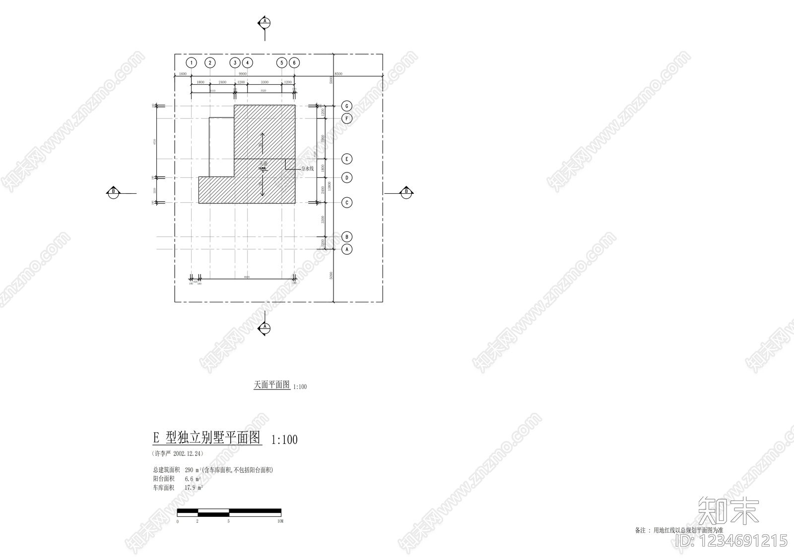 别墅建筑cad施工图下载【ID:1234691215】