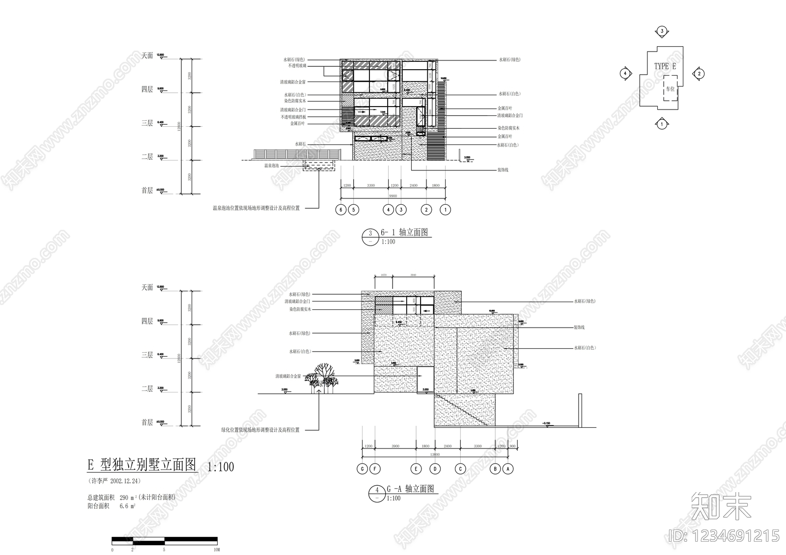 别墅建筑cad施工图下载【ID:1234691215】