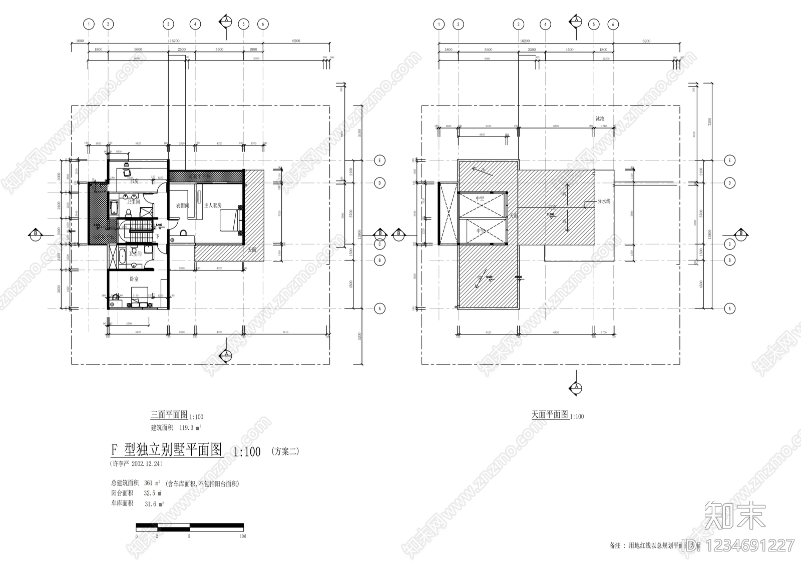 别墅建筑cad施工图下载【ID:1234691227】
