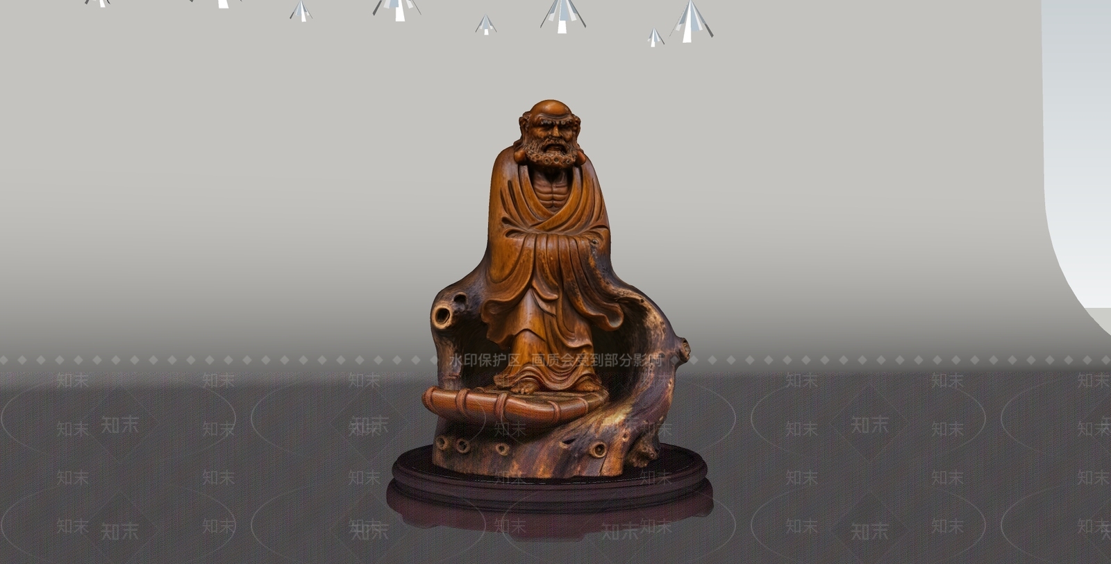 中式雕塑摆件SU模型下载【ID:1234692139】