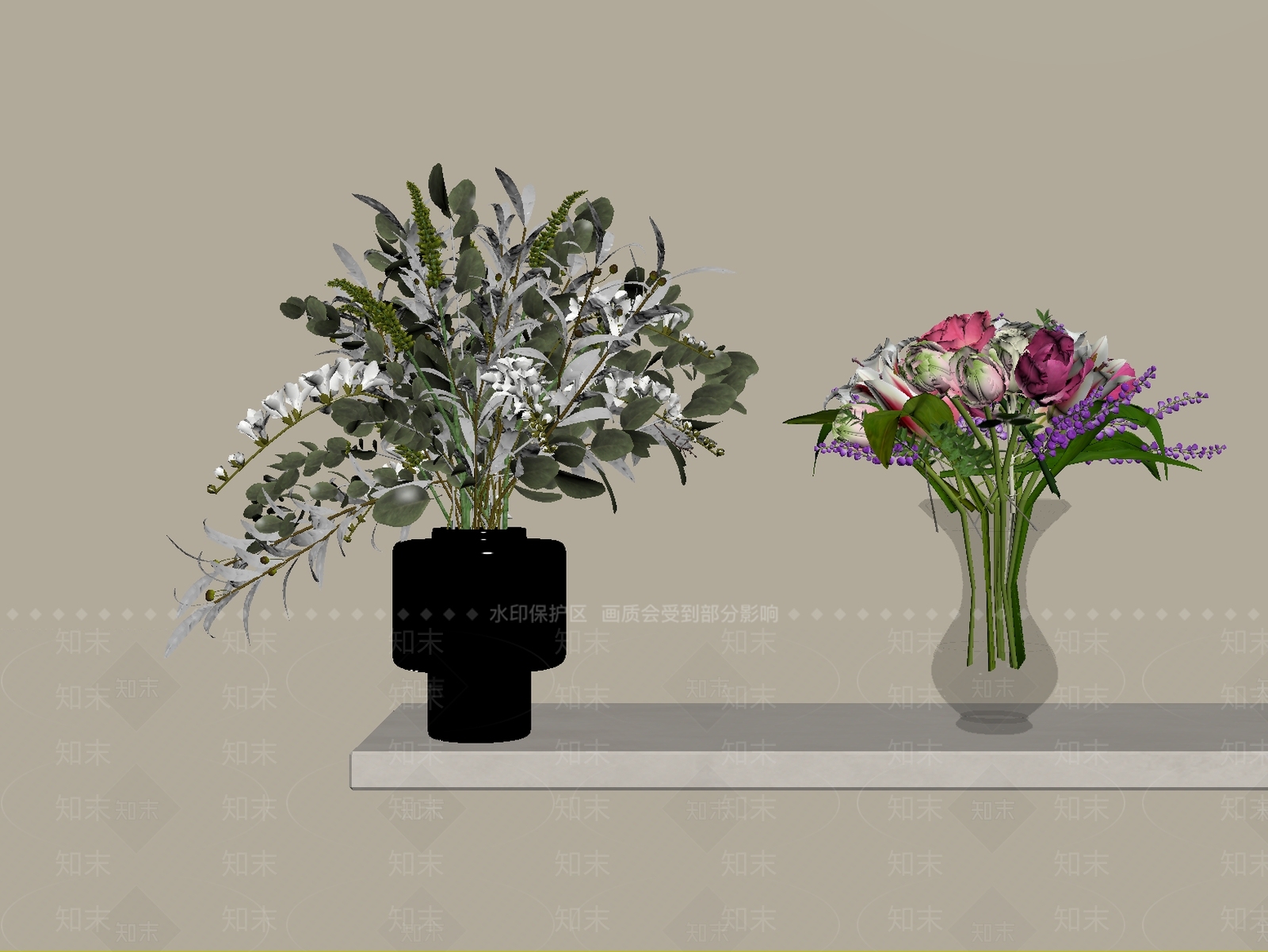 极简花艺SU模型下载【ID:1234693803】