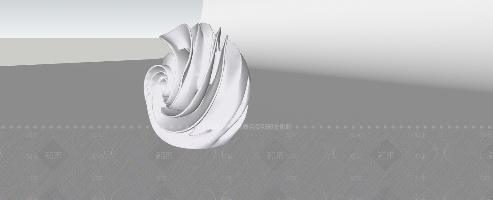 未来主义雕塑摆件SU模型下载【ID:1234696195】