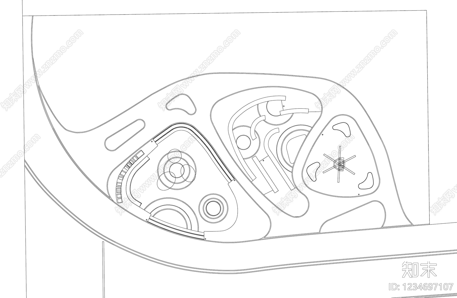 口袋公园cad施工图下载【ID:1234697107】