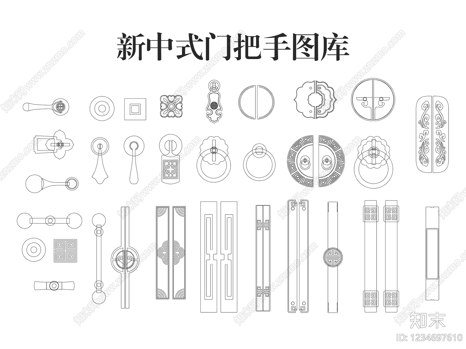 新中式家装图库CAD图纸