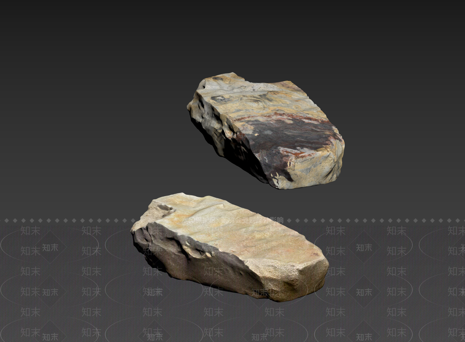 侘寂石头3D模型下载【ID:1234698338】